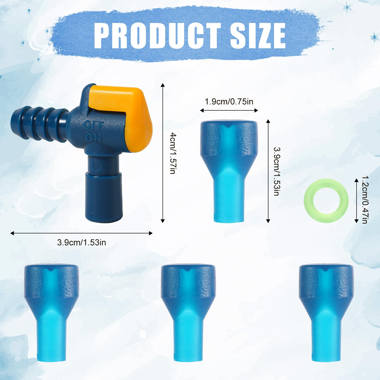 4pz Ricambio per Valvola di Morso, con 1 Connettore per Tubo Flessibile Angolato e 1 Anello di Tenuta Ricambio per Boccaglio in Silicone per Sacca di Idratazione Compatibile con Camelbak