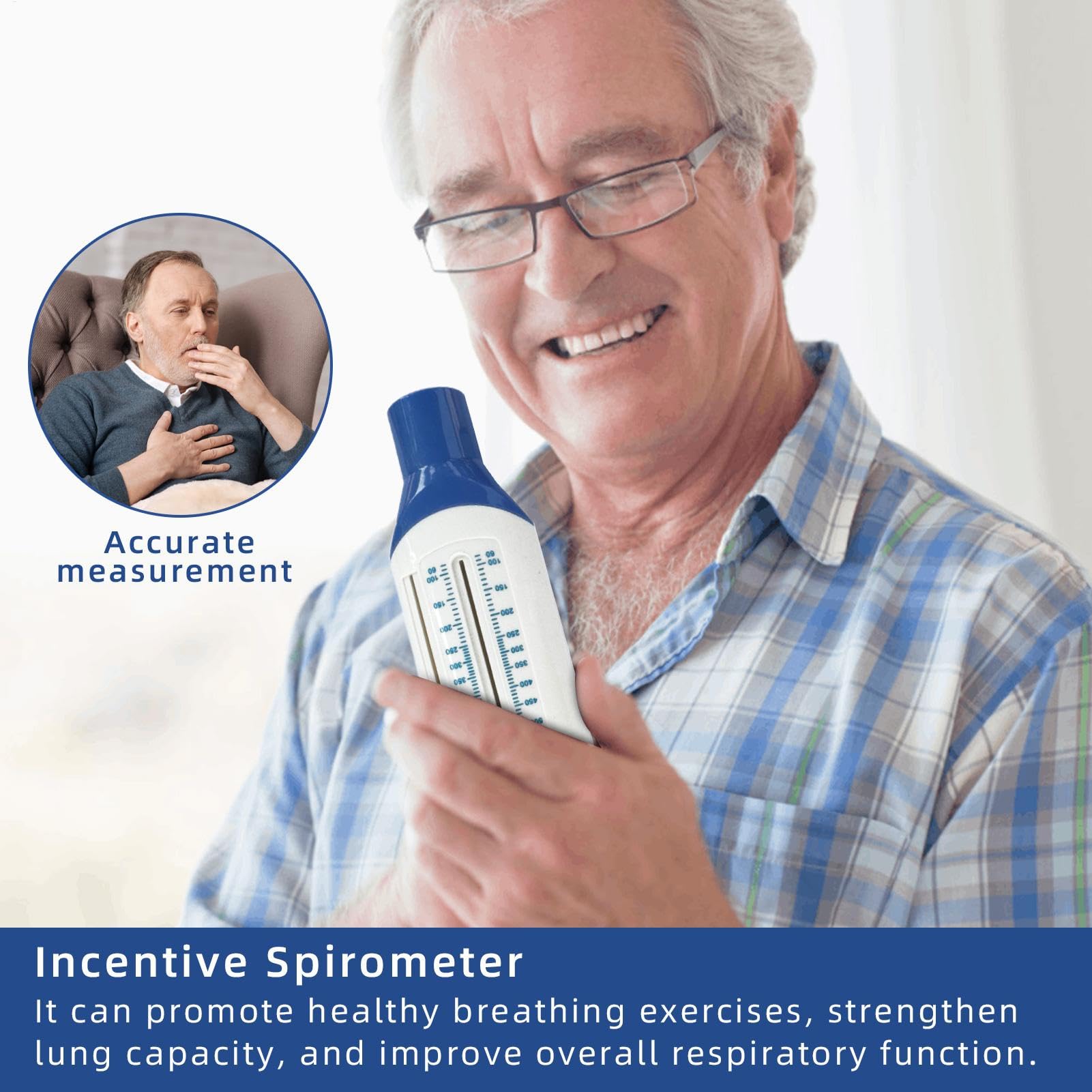 Spiromètre de poche avec balance Appareil d'exercice portable pour le fitness respiratoire