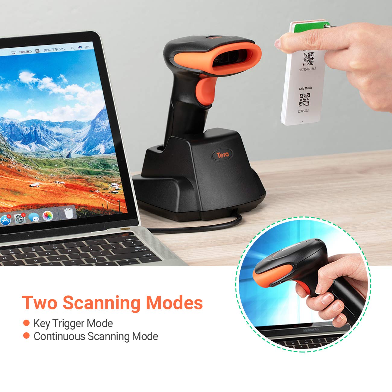 Scanner di codici a barre portatile di Tera del codice a barre dell'analizzatore