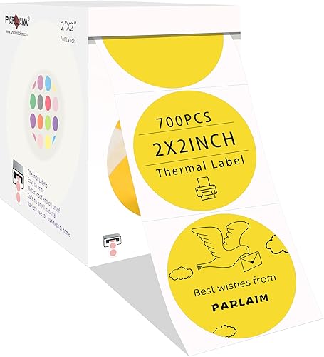 PARLAIM Etiquetas térmicas directas de 2 pulgadas, rollo adhesivo de 700 etiquetas adhesivas para código de barras, dirección, con perforación,