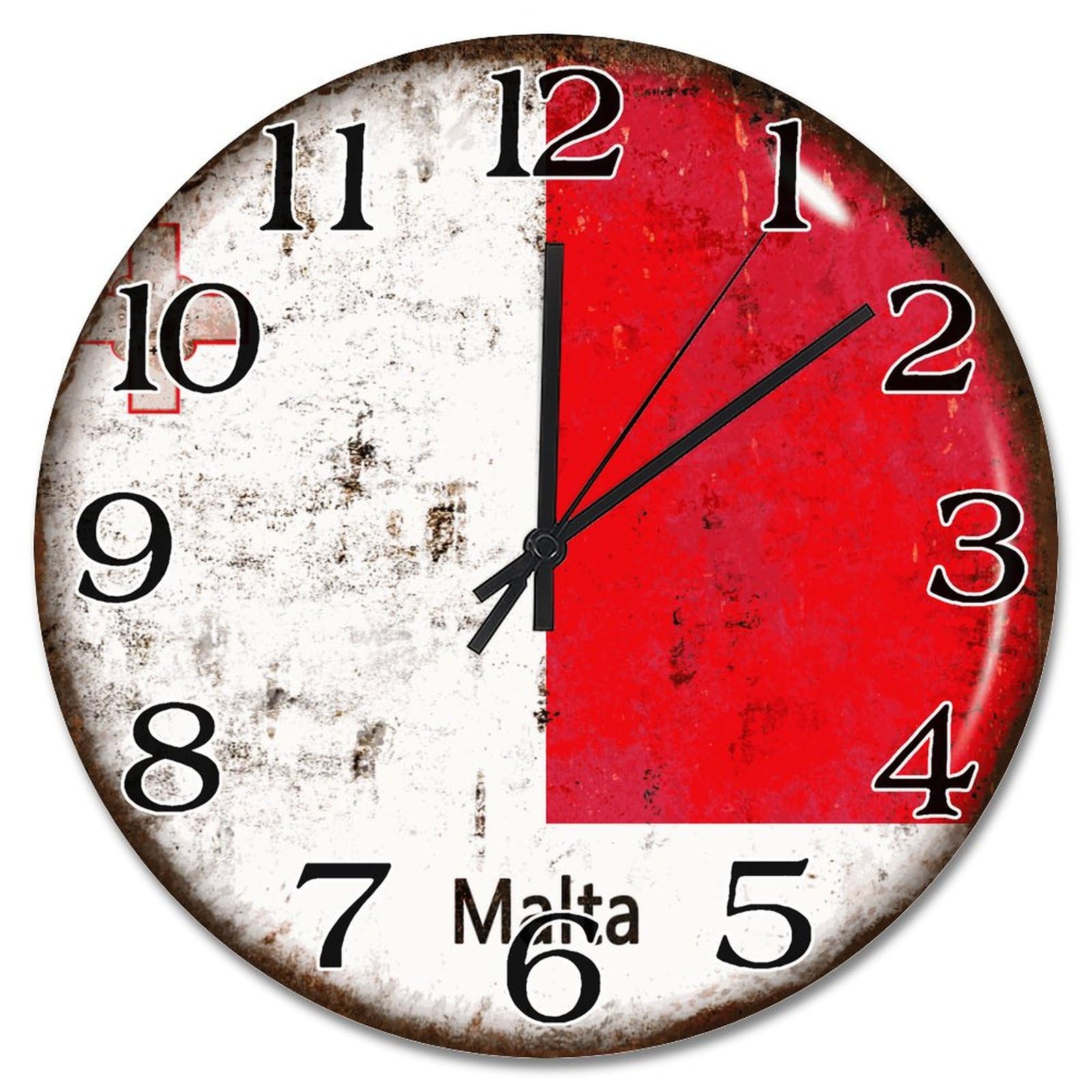 Horloge murale drapeau Malte 38 cm design haut de gamme