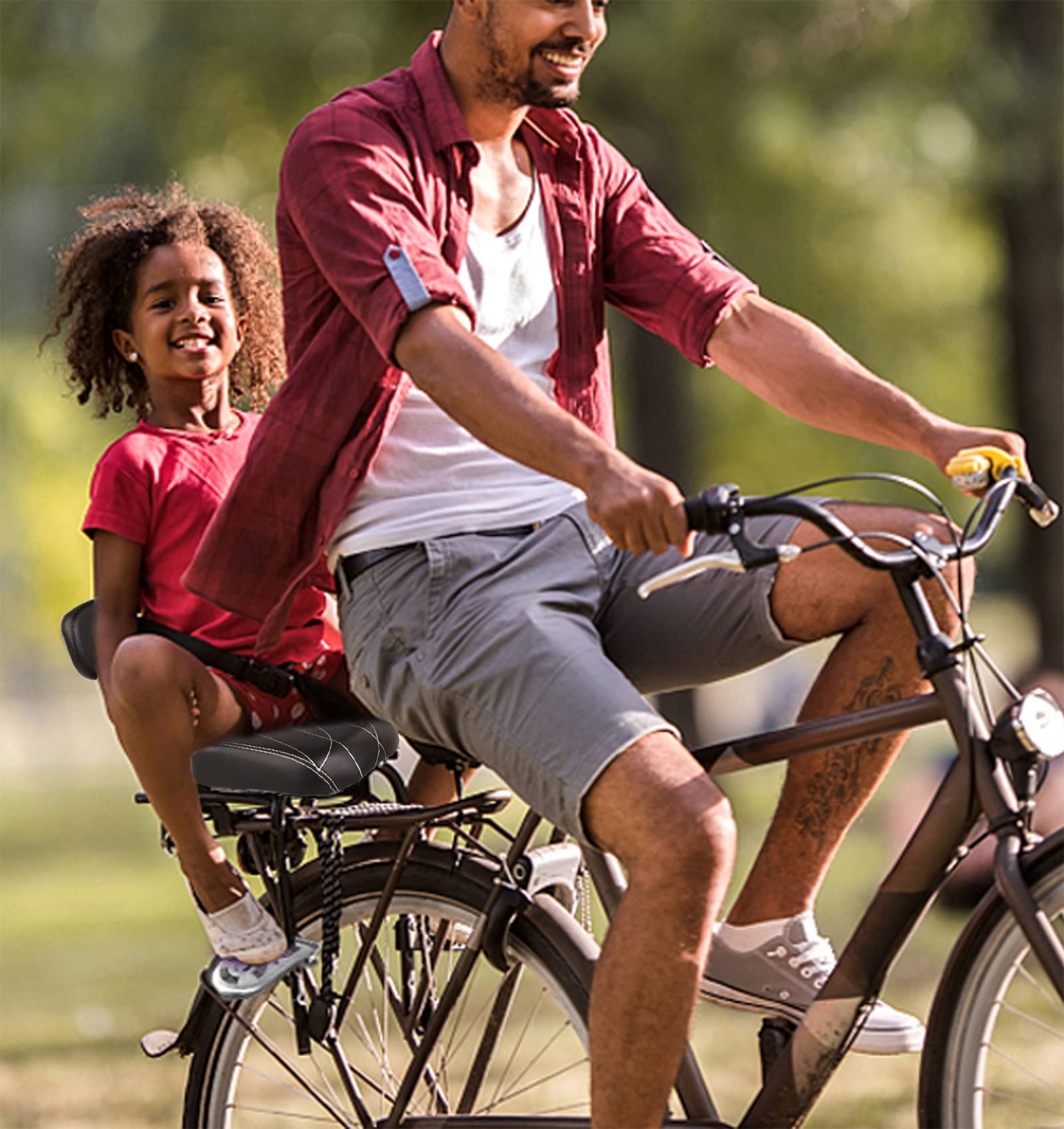 Seggiolino Bici Posteriore per+poggiapiedi Bicicletta Posteriori,Seggiolino Bici Posteriore,Bicicletta Parti,Si Adatta alla Maggior Parte dei Tipi e Adulti