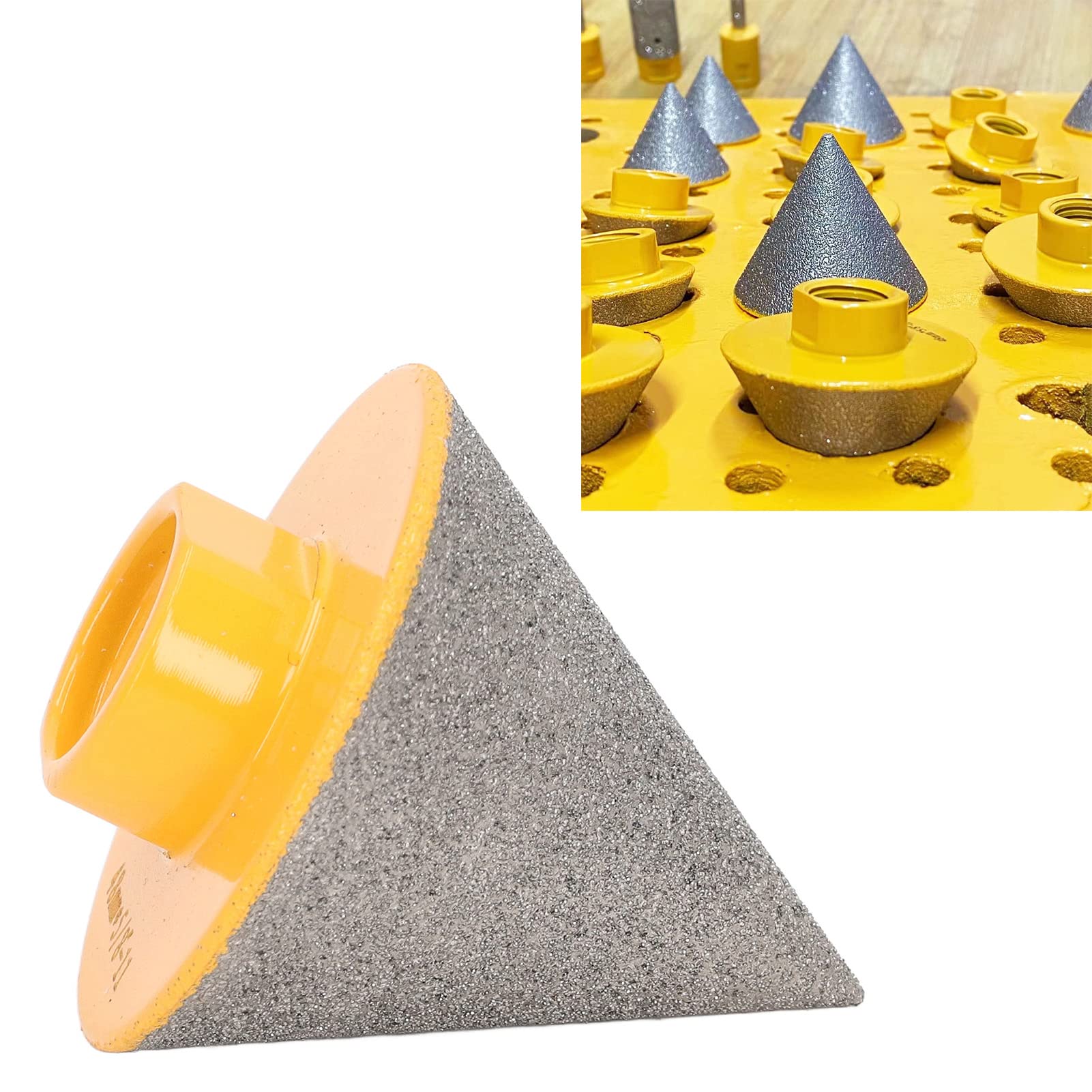 Wakects Punta Diamantata per Smussatura, Punta per Trapano Svasatore Diamantata Brasata Sotto Vuoto 5 8 Pollici 11, Fresatura per Allargamento Fori a 60 Gradi per Installatori di Piastrelle in (48 mm)