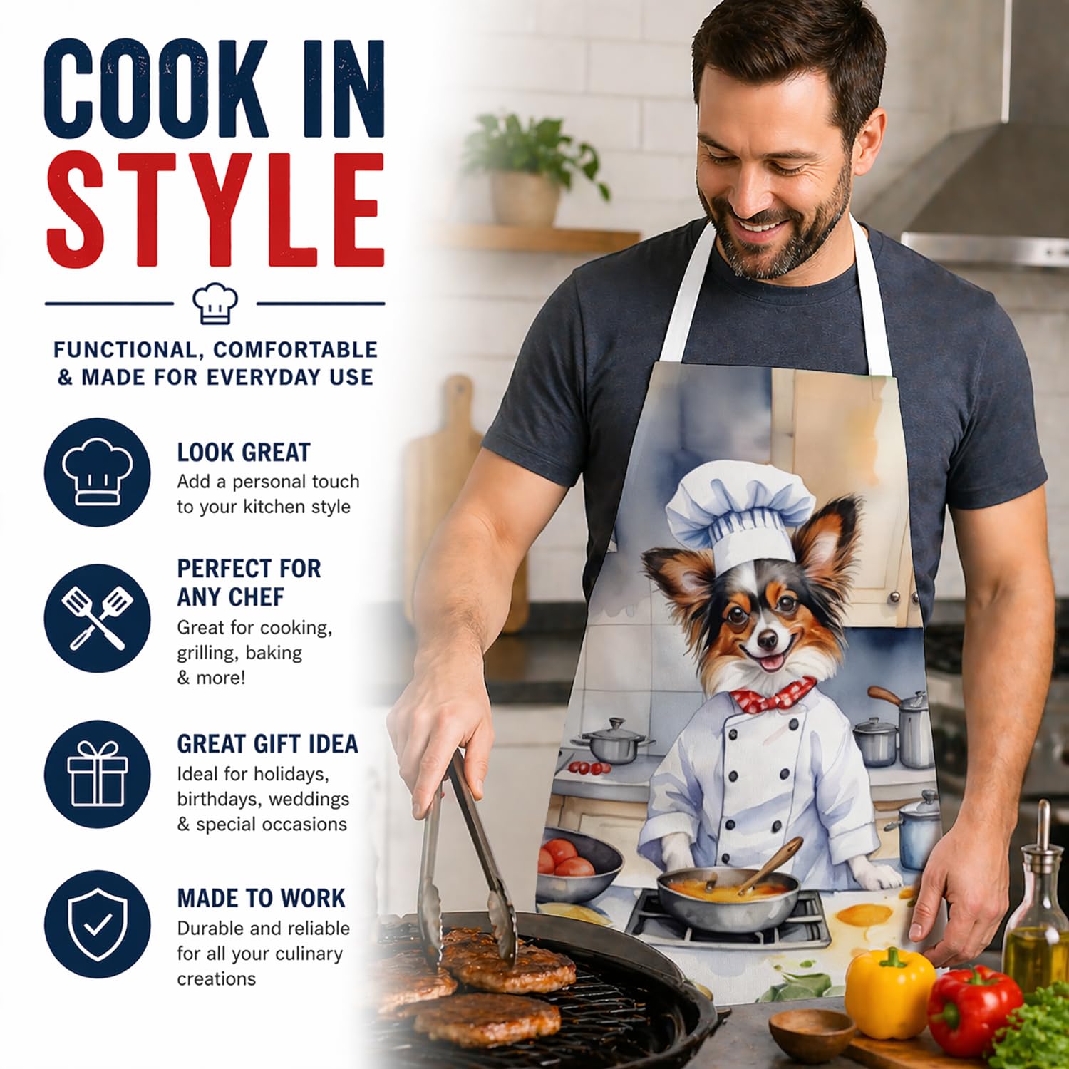 Caroline's Treasures Tablier de cuisine unisexe The Dog Chef