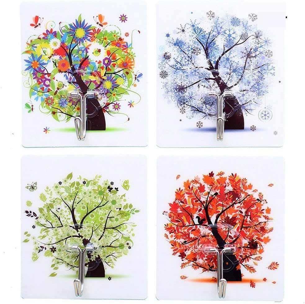 8-Pack Wall Powerful Adhesive Hooks, Kingcenton 5KG/11lbs (MAX) Super Heavy Duty Load Sticky 3M Glue, No Scratch Reusable Home Kitchen Bathroom Door Storage for lights Towel Keys Bags Hats Coat Hanger