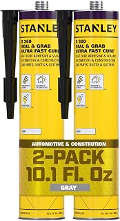 S360 Seam Sealer Automotive (2X10.1 oz.) – Gray, Paintable, Ultra Fast Cure Auto Body Sealant, Flexible & Durable – Cartridge for Cars, Trucks & RVs, Tents – 2 Pack