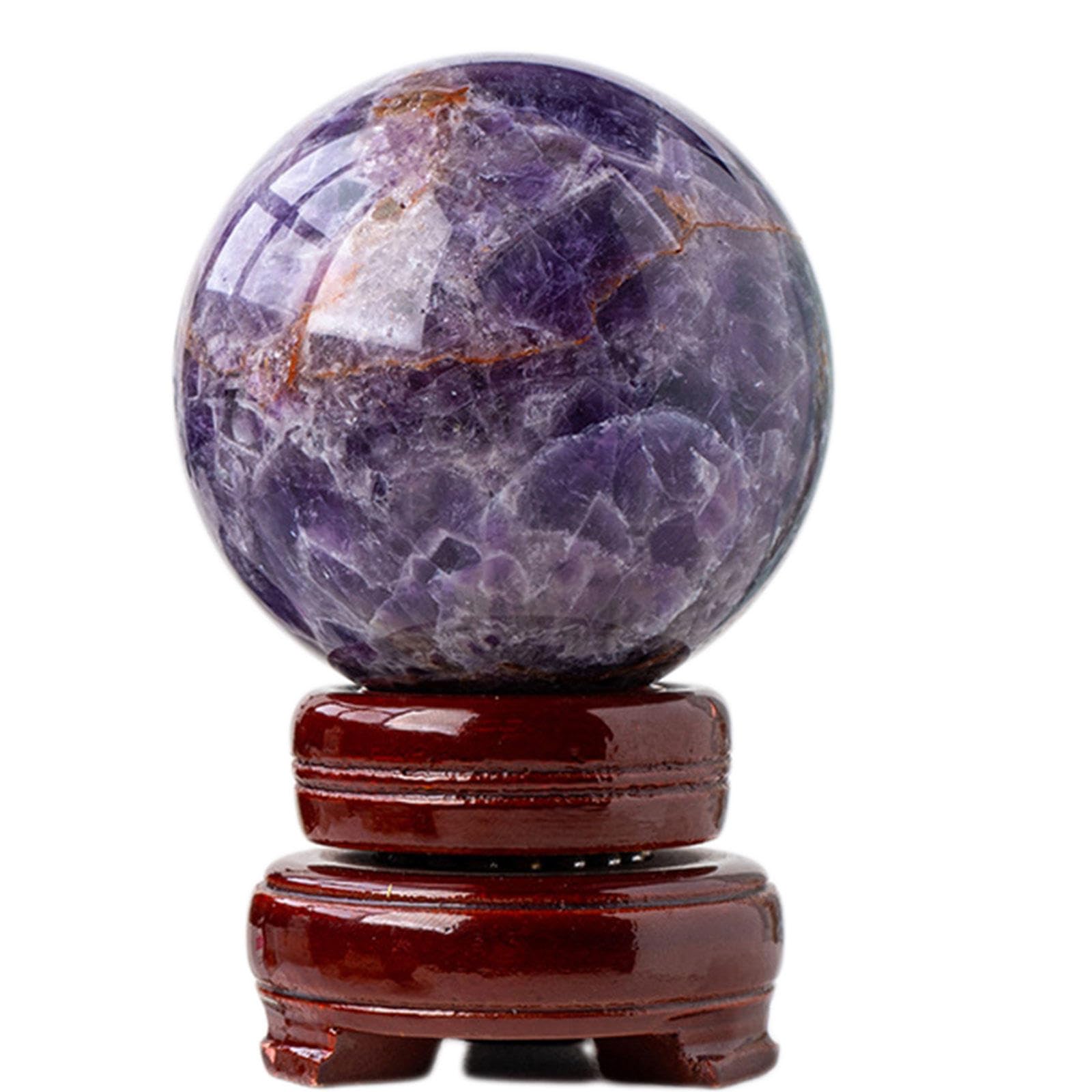 LTRAJUYNH Dream Amethyst Crystal Ball Ornaments ore Home Porch Seven Star Array feng Shui,70-75mm