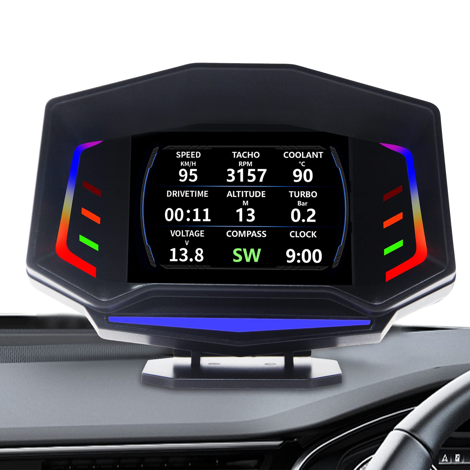 10 HUD Display for Cars | Head-Up Display - Digital GPS Speedometer, Car Hud Head-Up Display with Overspeed Warning And -Sensor Electronic