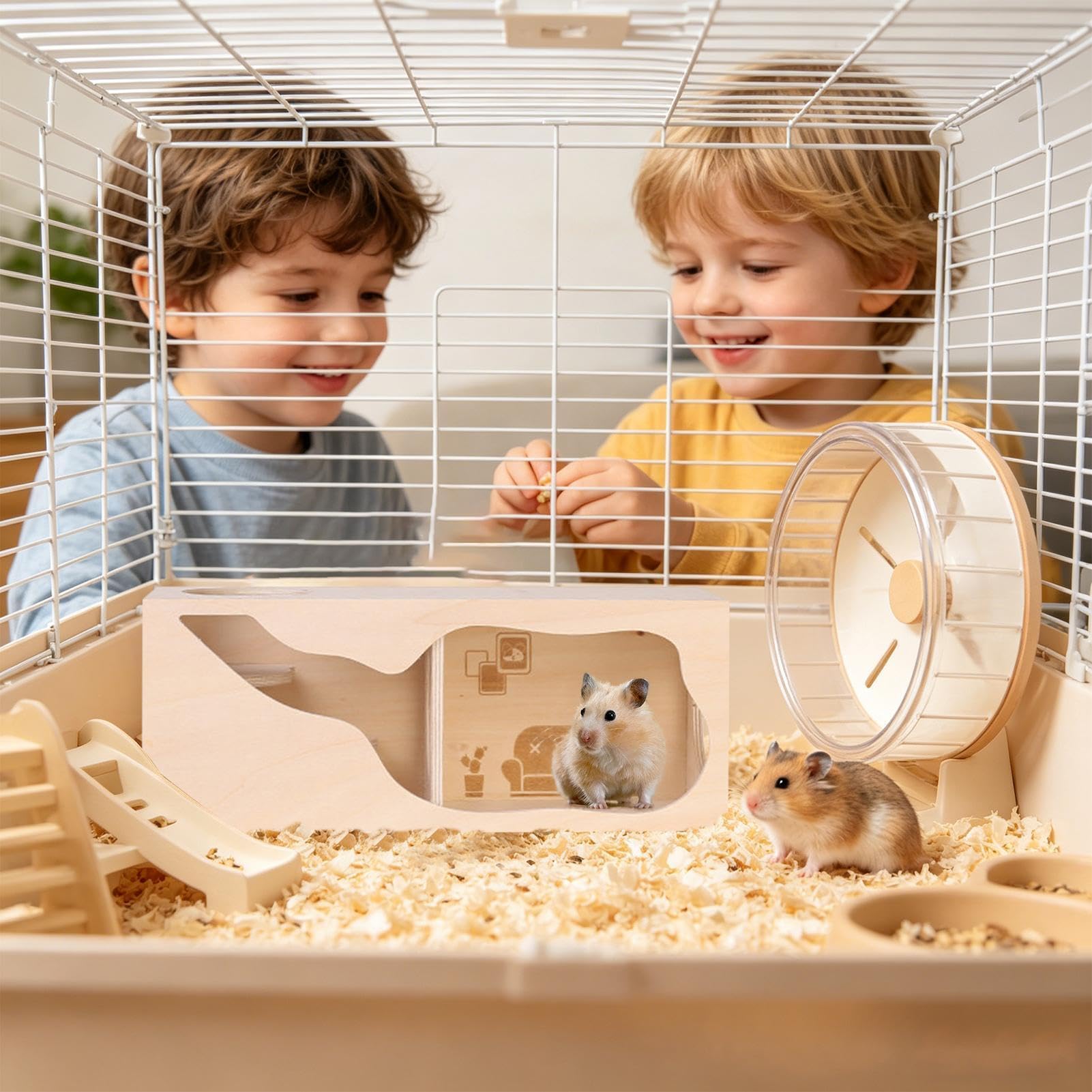Generisch Hamsterkäfig Aus Holz -Tunnel-Beschäftigungsspielzeuge