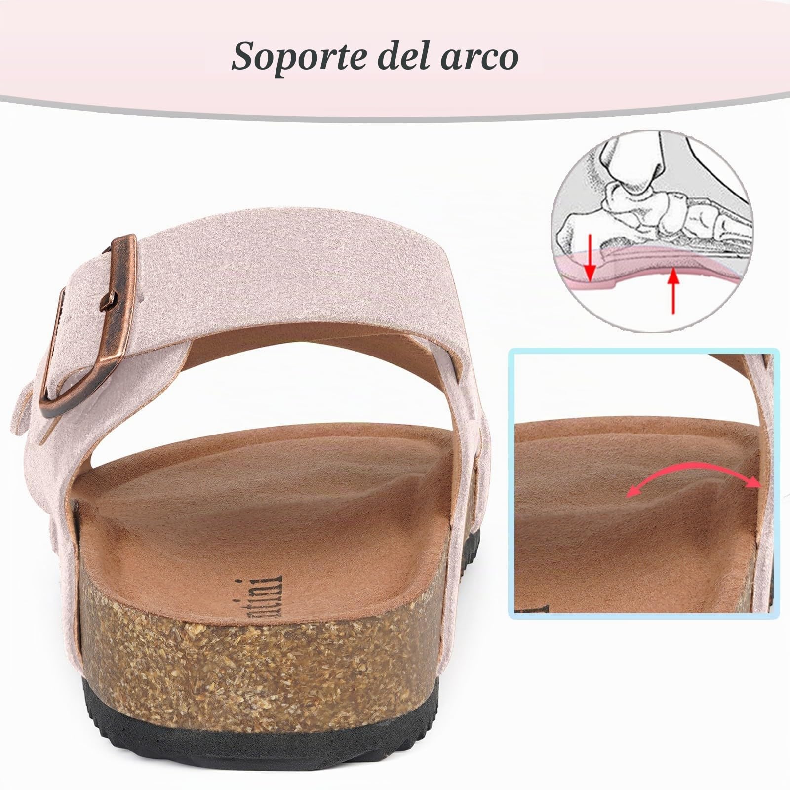 Dokela Sandalias Mujer con Corcho Punta Abierta Ajustables