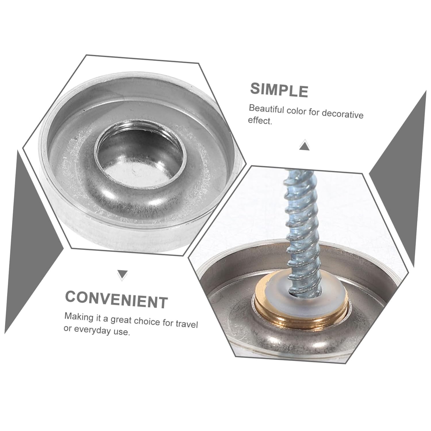 20pcs Mirror Screws Decorative Cap Stainless Steel Screw Covers for Wall Mounting Ceiling Arts Decorative Fasteners