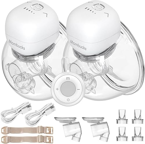 Mombucks Extractor de leche portátil S13 Pro mejorado, extractor de leche doble manos libres con cómoda brida de doble sellado, 4 modos y 9 niveles