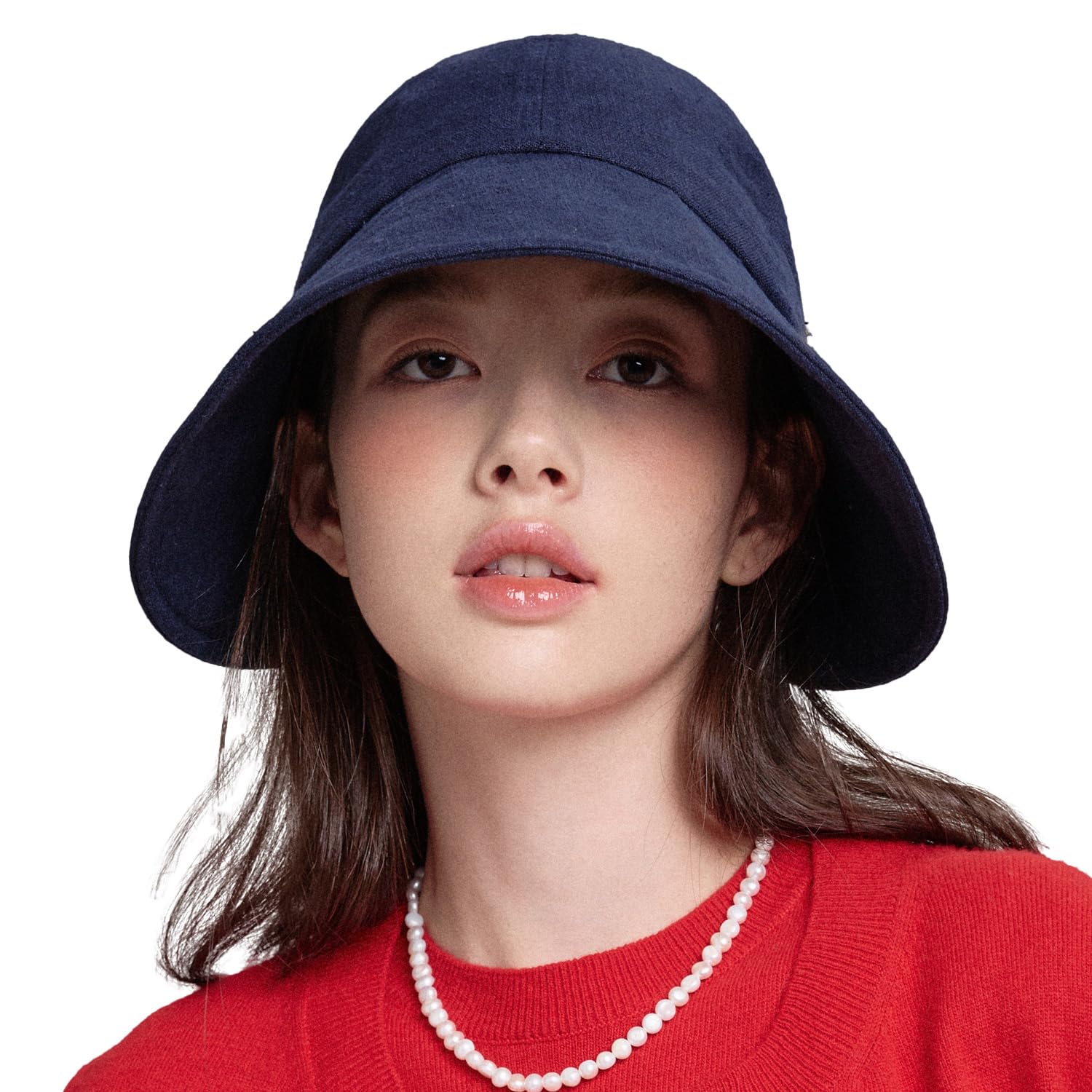 Linen Blend Victorian Bonnet Hat Sun Cap Foldable Summer Visor White Sands Moja Linen Victorian Bonnet Hat Sun Cap Foldable  main image 2