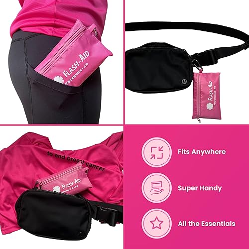 Miniatura 5 de Kit de primeros auxilios Pink Ribbon  Paquete de 2 IFAK de viaje compacto para eventos de concientización sobre el cáncer de mama  Mini botiquines