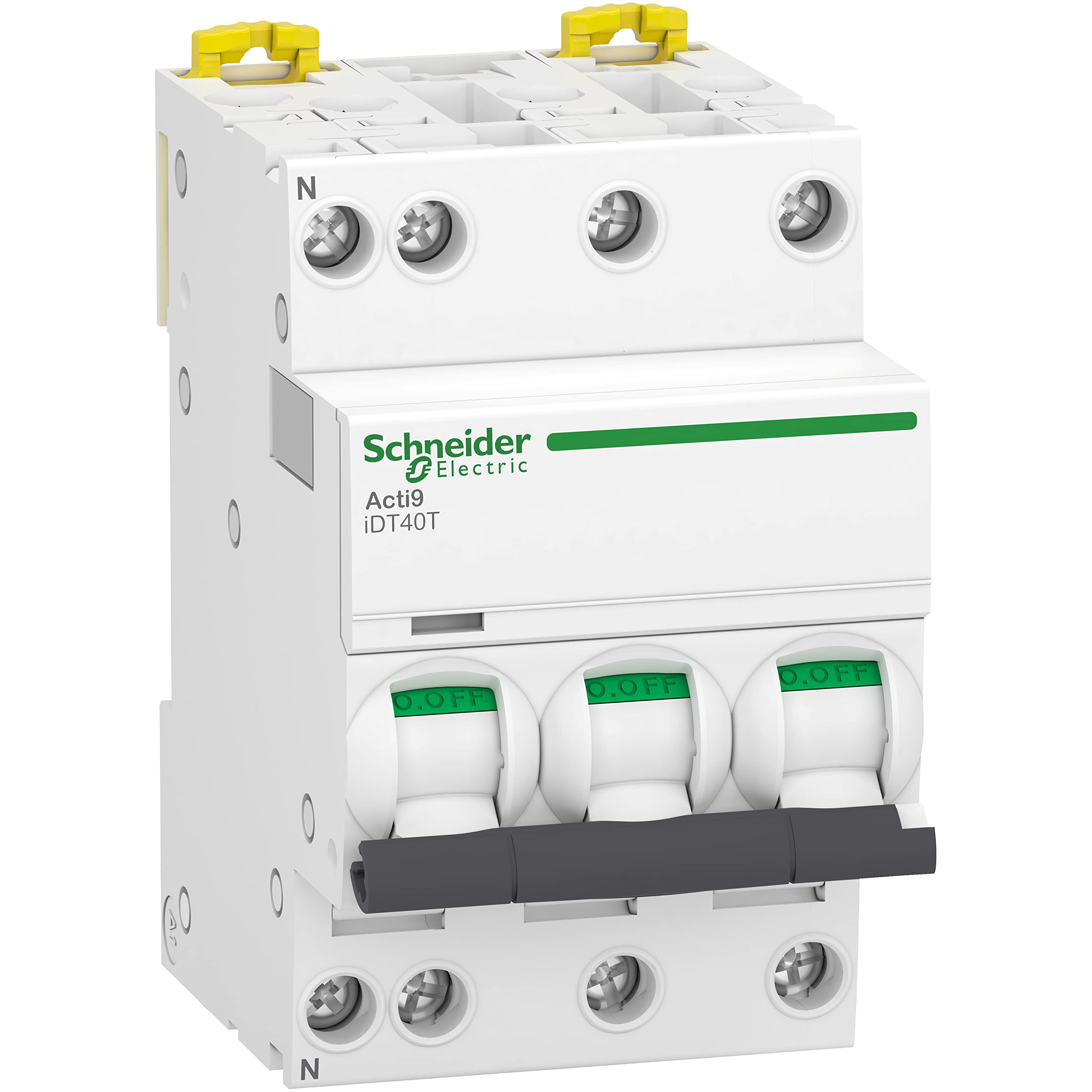 Schneider Electric - Acti9 iDT40T - disjoncteur modulaire - 3P+N - 32A - courbe D - 4500A/6kA - A9P32732