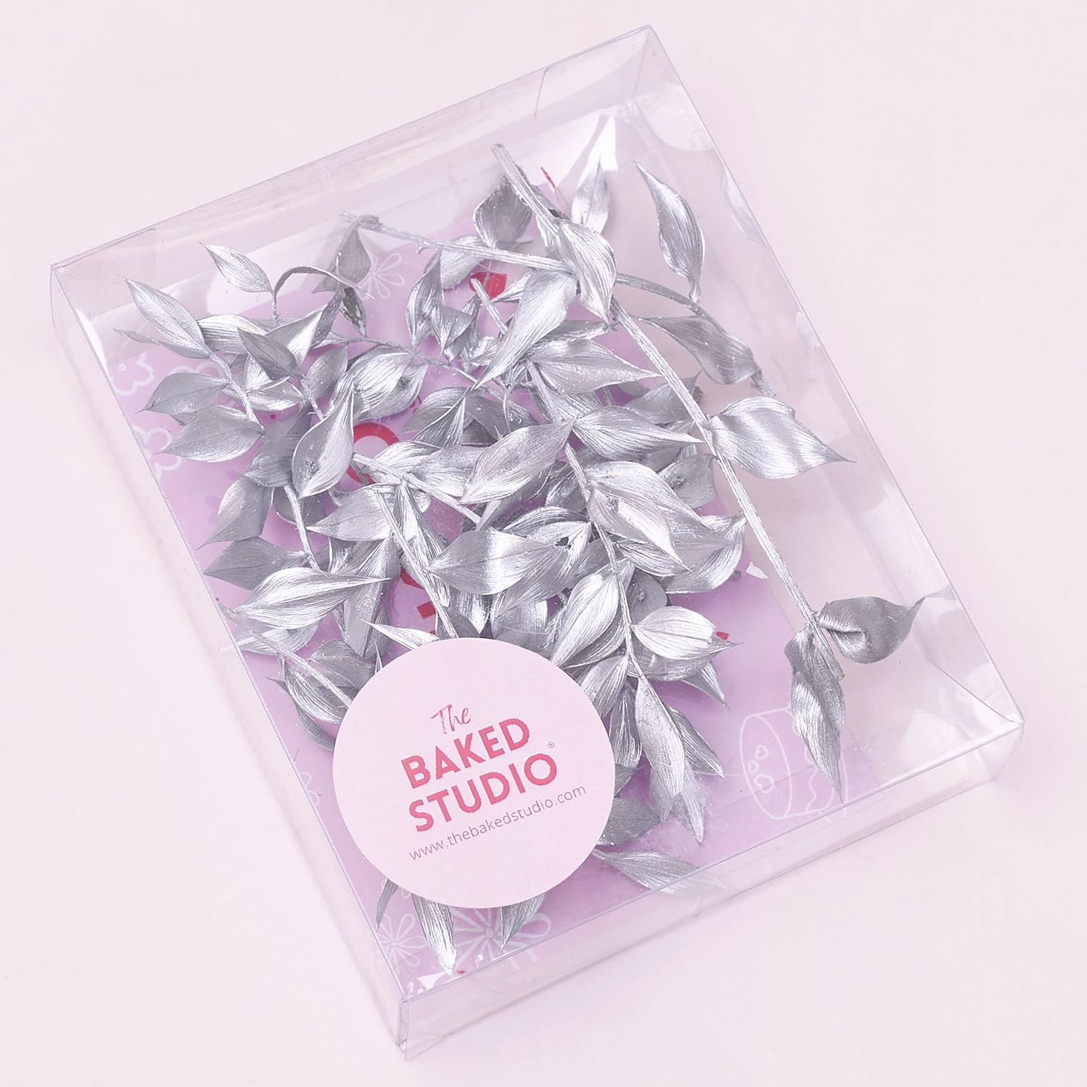 The Baked Studio - Original Dried Flower Ruscus Set For Cake & Cupcake Decorating & Others Crafts (Silver) - Image 2