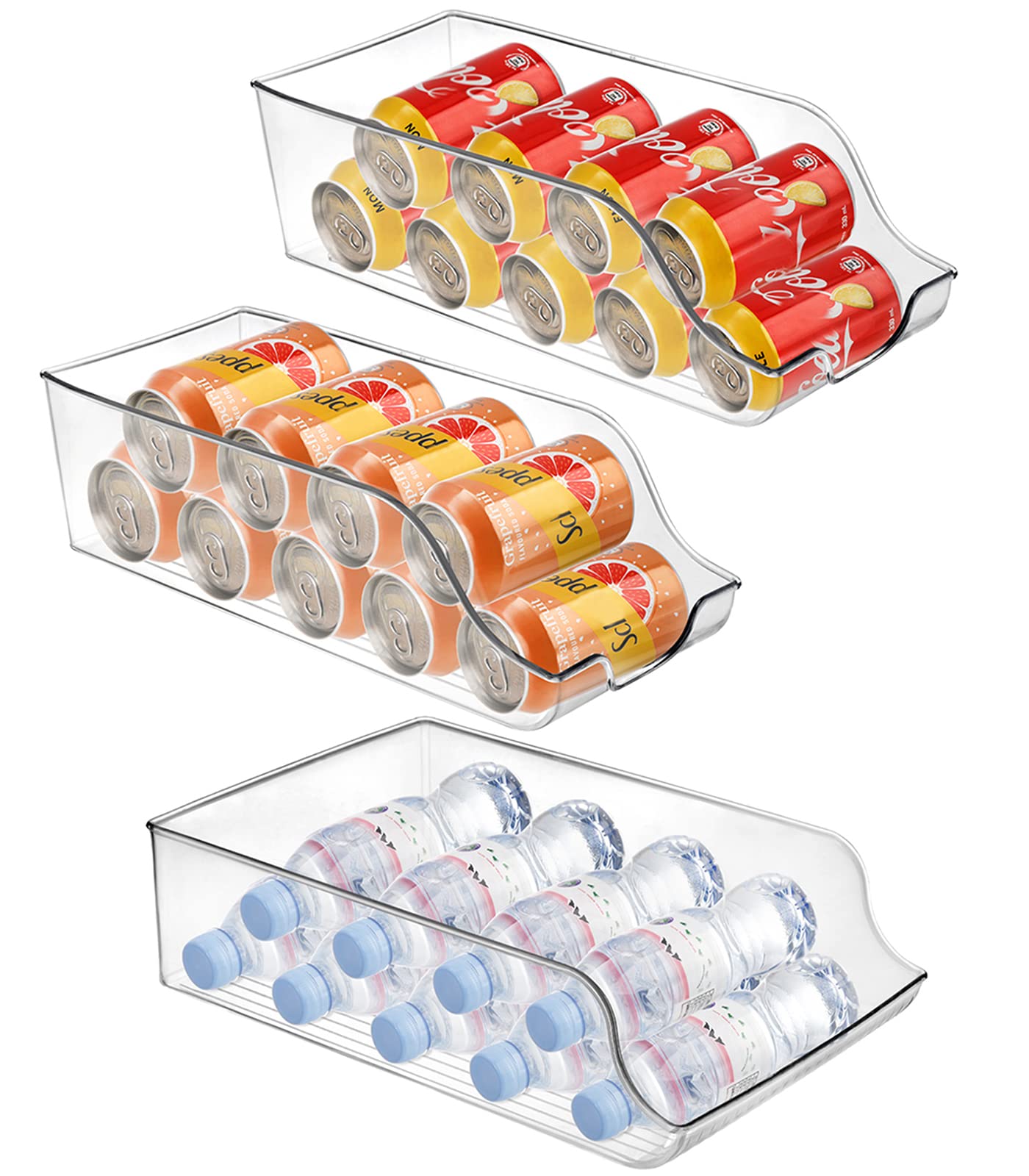 Buy TOPZEA Set of 3 Refrigerator Organizer Bins, Clear Plastic Soda Can