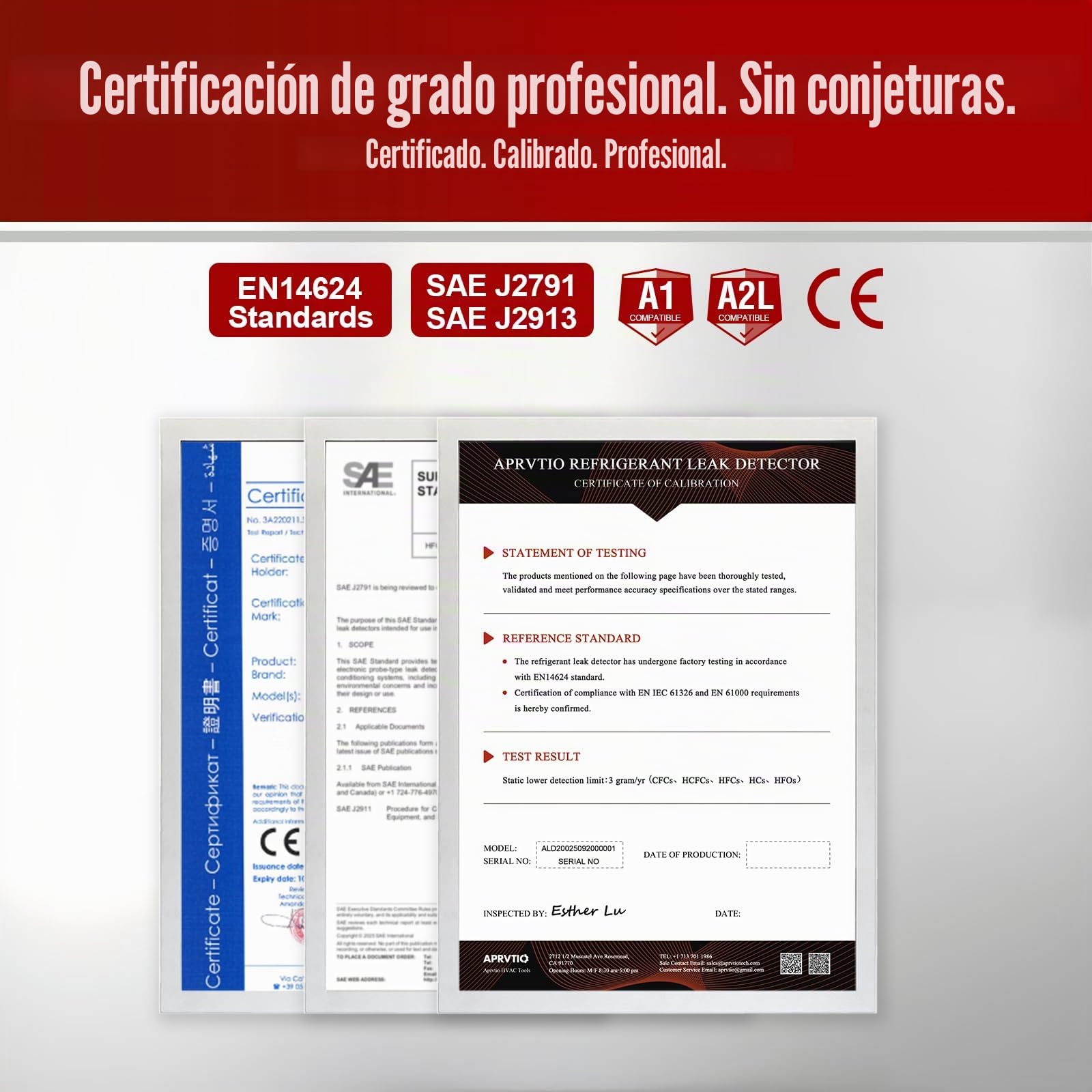 Aprvtio ALD-100 Detector de Fugas de refrigerante, Detector de Fugas con batería de 3000 mAh, Pantalla Grande de 2,8", alarmas visuales y auditivas, Detector Fugas freon para R32, R134a, R454B (1)