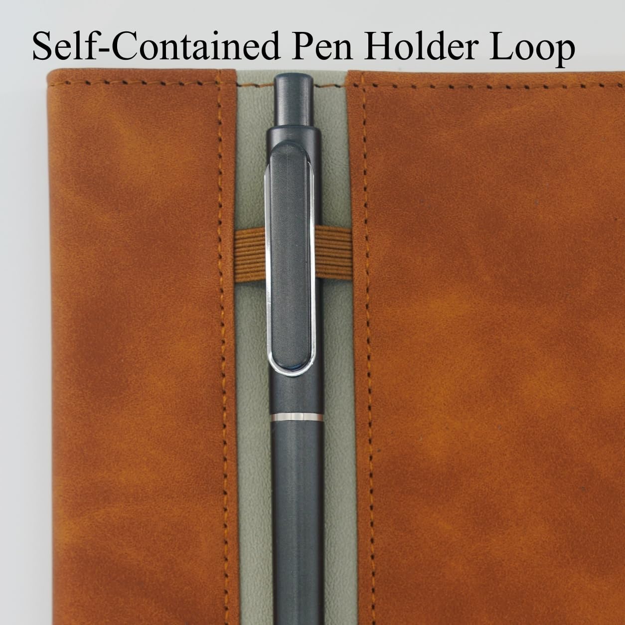 Premium Notizbuch mit Stift- und Stifthalter, 240 Seiten, 80 g/m² Papier, 180 Grad flaches Design, 160 Haftnotizen, Braun