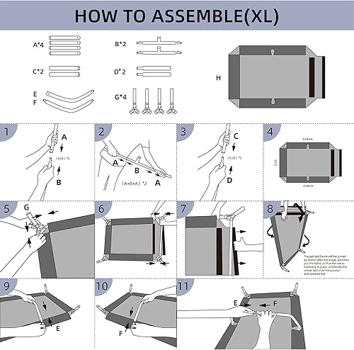 Miniatura 7 de pettycare Elevated Outdoor Dog Bed - Dog Cots for Large Dogs XL, Heavy Duty Raised Cot Waterproof, Cooling Pets Bed with Washable Durable Teslin