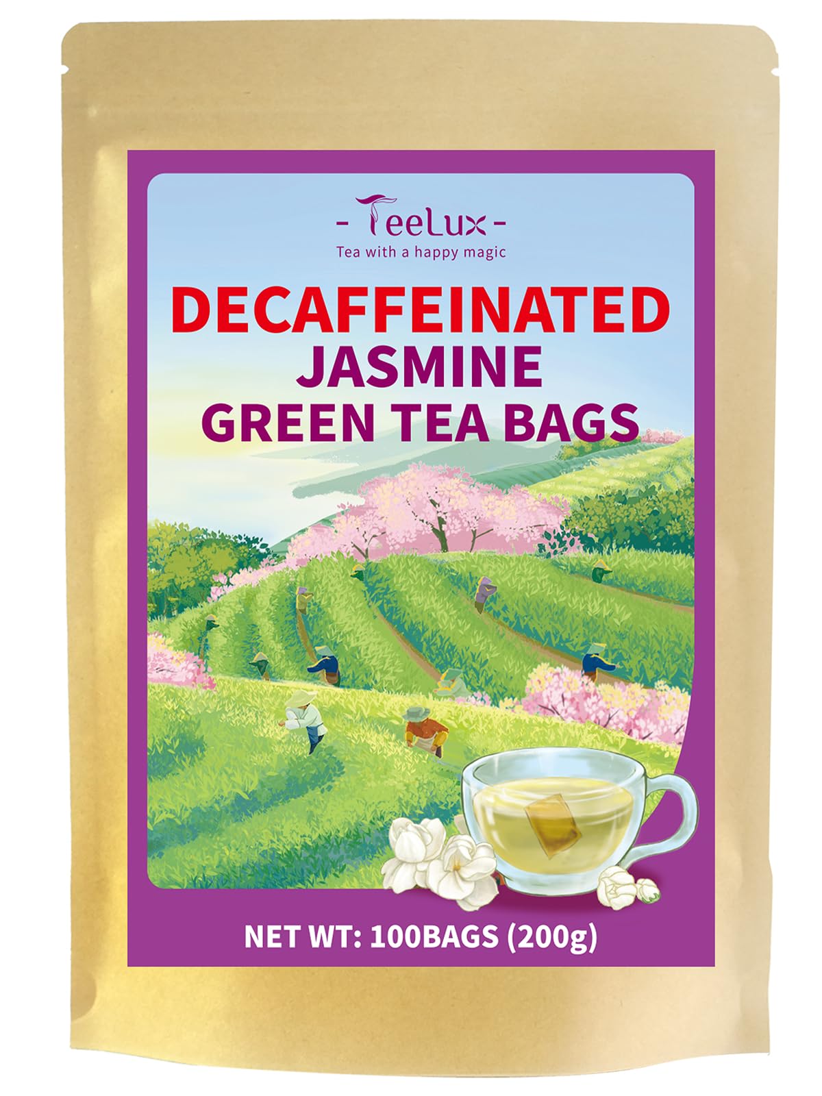TeeLux Yerba Mate Tea Bags 50 Count, Pure Natural Argentine Yerba Mate, Rich Flavor with 3g/Bag, Biodegradable Tea Bag — view 64