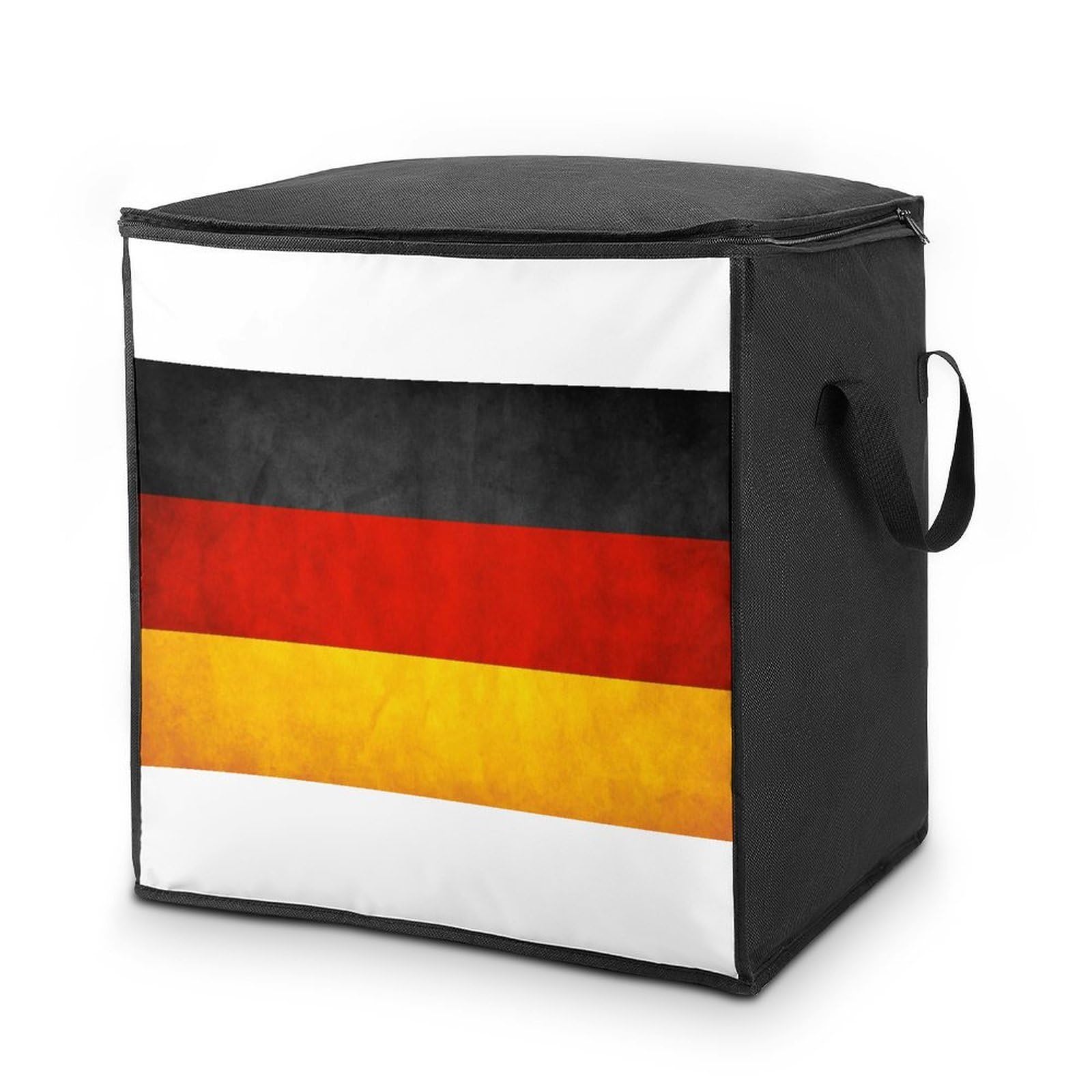 Lyfthologen 70L Storage Bags, Germany Flag Storage Box with Lid Zipper And Handles, Clothes Bags for Quilt, Blankets, Bedding