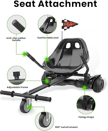Miniatura 2 de K1 - Accesorio de asiento para scooter de autoequilibrio, marco ajustable para tablas de 6.5"8"10", fácil instalación, diversión para niños y