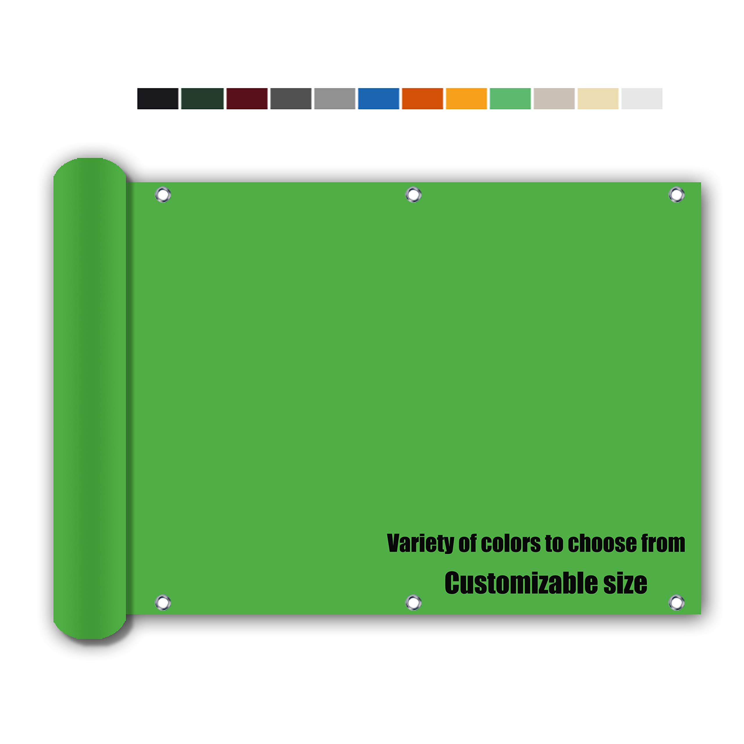 Telo frangivento per balconi Paravento Frangivento Balcone, 160/㎡, Traspirante Resistente alle intemperie, per Ringhiera Protezione Balcone - Verde 0.9x6.5m