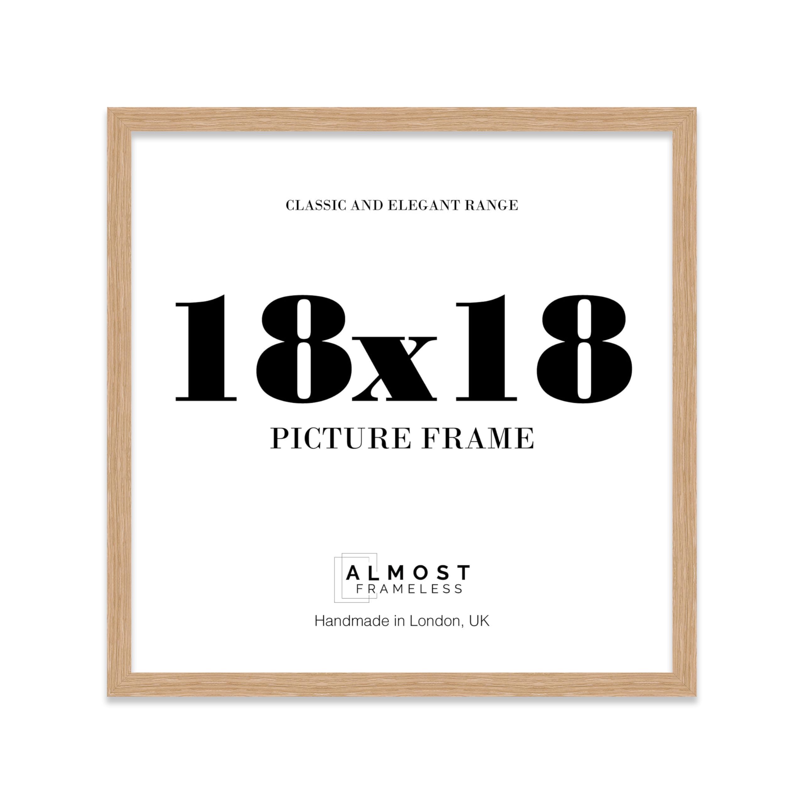 18x18 Oak Picture Frame for Square Photos, Posters, Prints & Artwork, (22.9 x 27.9cm) Wall Display Moderrn Style Photo Frame for Home, Office, Gallery Wall, 1 Pack — image 1