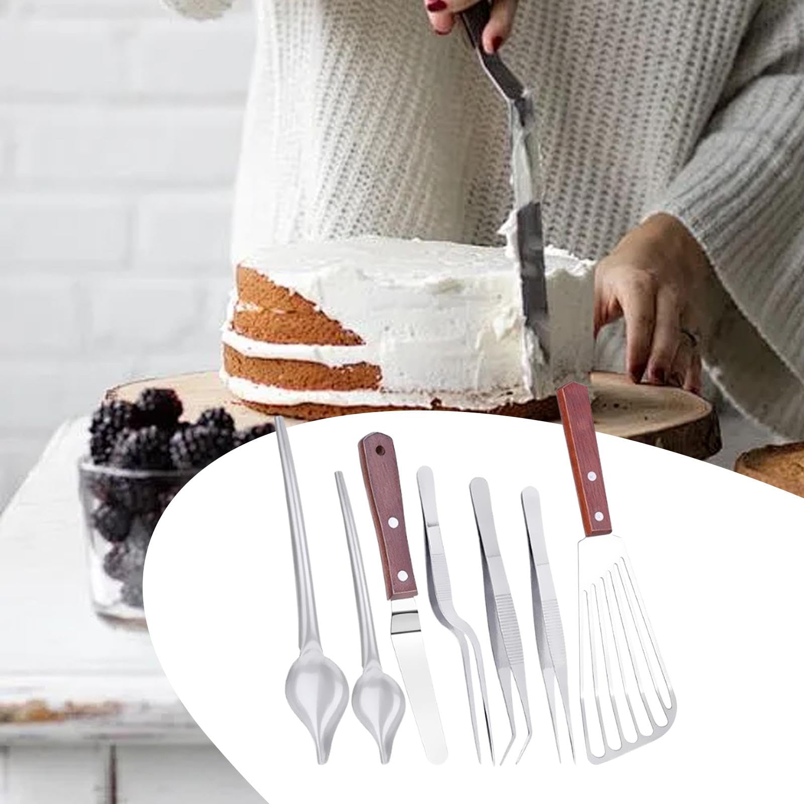 Ensemble D'ustensiles de Service, Pinces de Précision, Faciles à Utiliser, Pinces de Cuisine Portables, Accessoires Culinaires pour La Présentatio, 7 Pièces