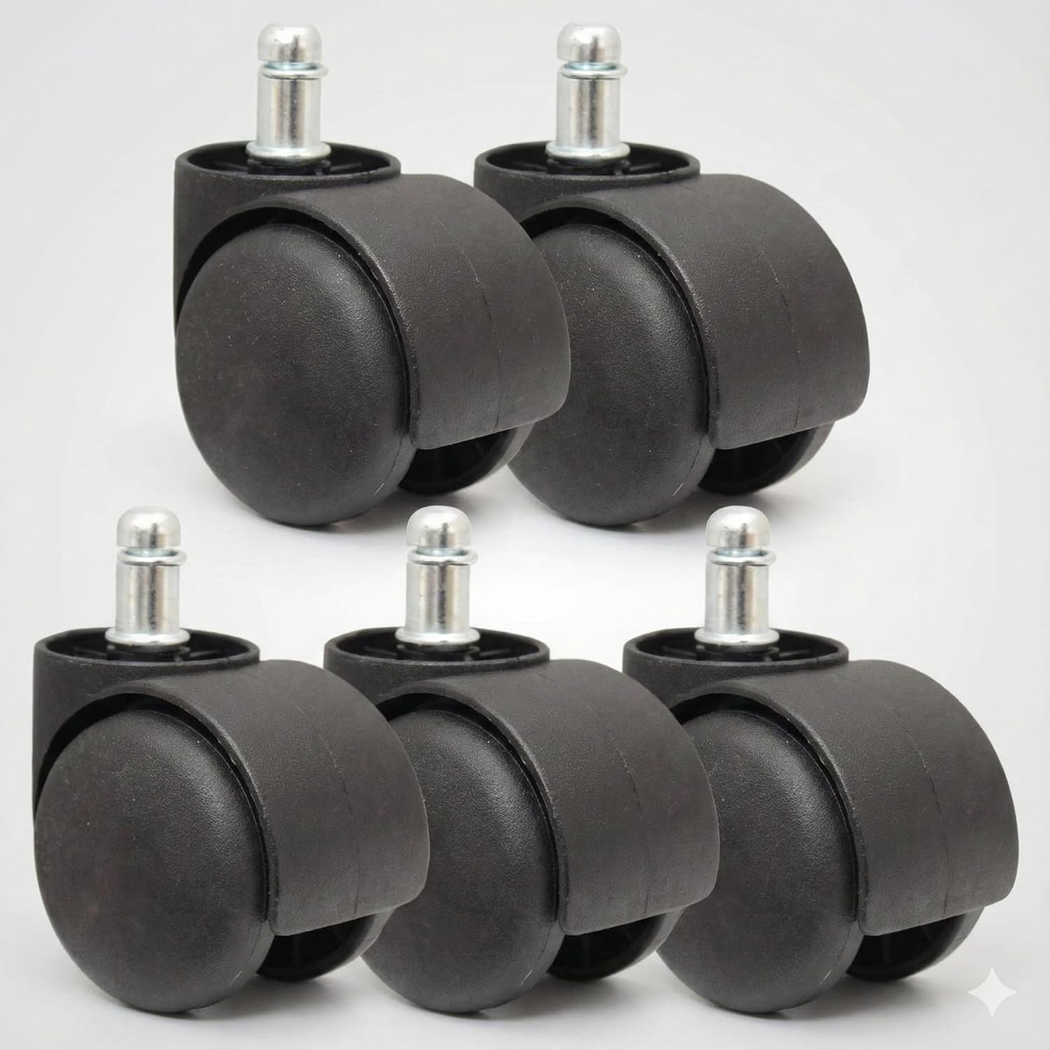 Cloudsit Heavy Duty Pin Type Nylon Office Chair Wheels - Set of 5 Black Casters with 12 Years Warranty 250 kg Load Capacit... - Review, Price and Buying Guide