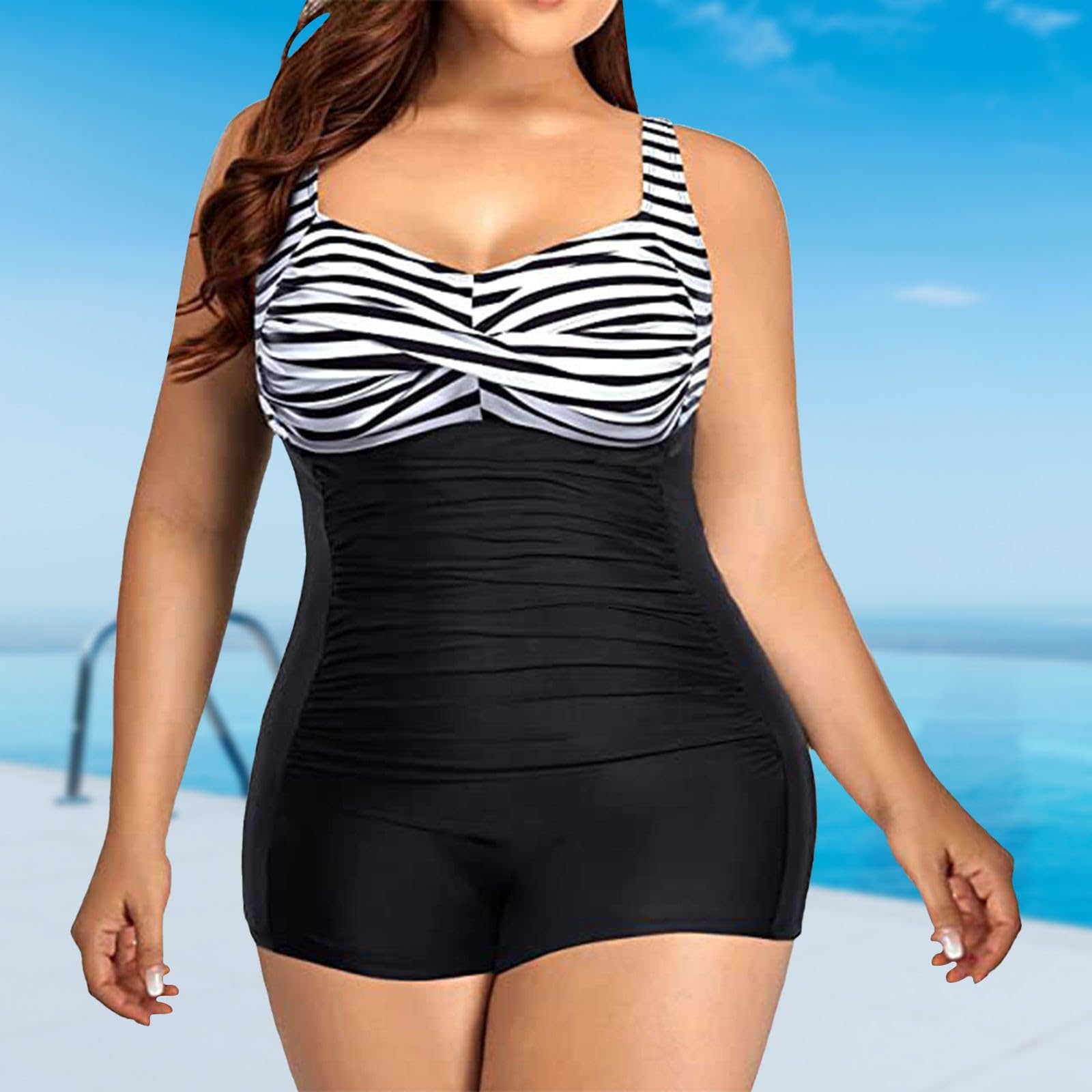 Bañadores Mujer Talla Grande Natación Bañadores Piscina Reductores Una Pieza Control De Abdomen Traje De Baño Reductor Barriga Cintura Alta Sexy Bañador Vientre Plano con Relleno Ropa De Baño Baratos