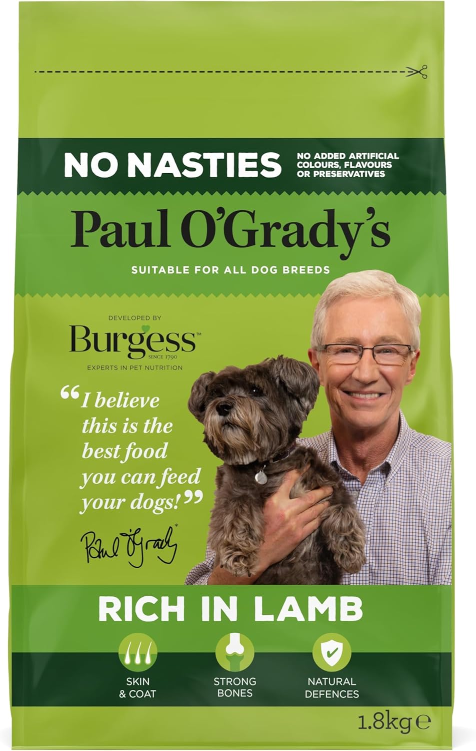 No Nasties Dog Food Rich in Lamb, 1.8kg