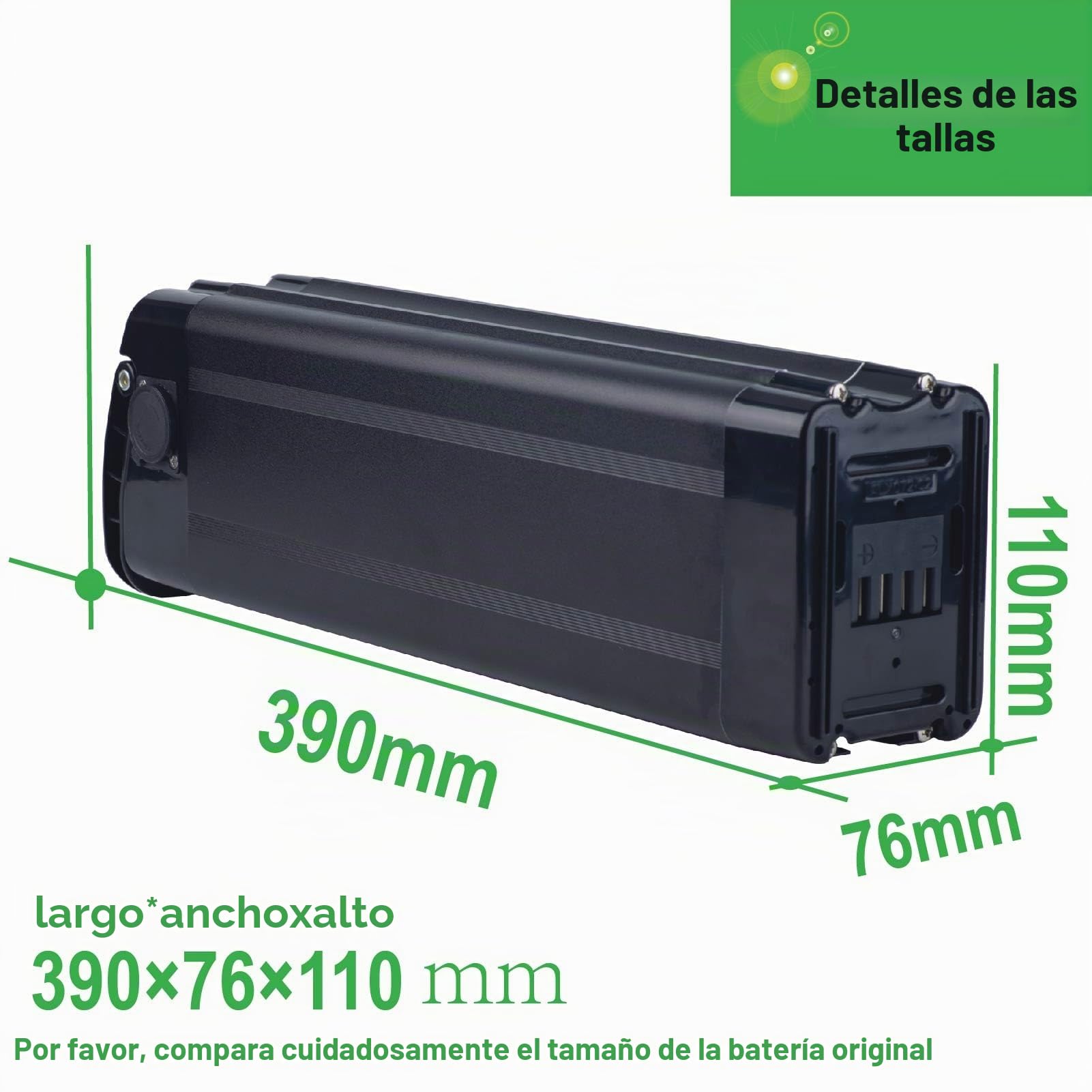 Ebike batería de Repuesto para Aldi para MiFa Trio para Samsung Zhenlong Phylion y Muchos más con Cargador 36V 48V Li-Ion batería de Bicicleta eléctrica (36A 18Ah)