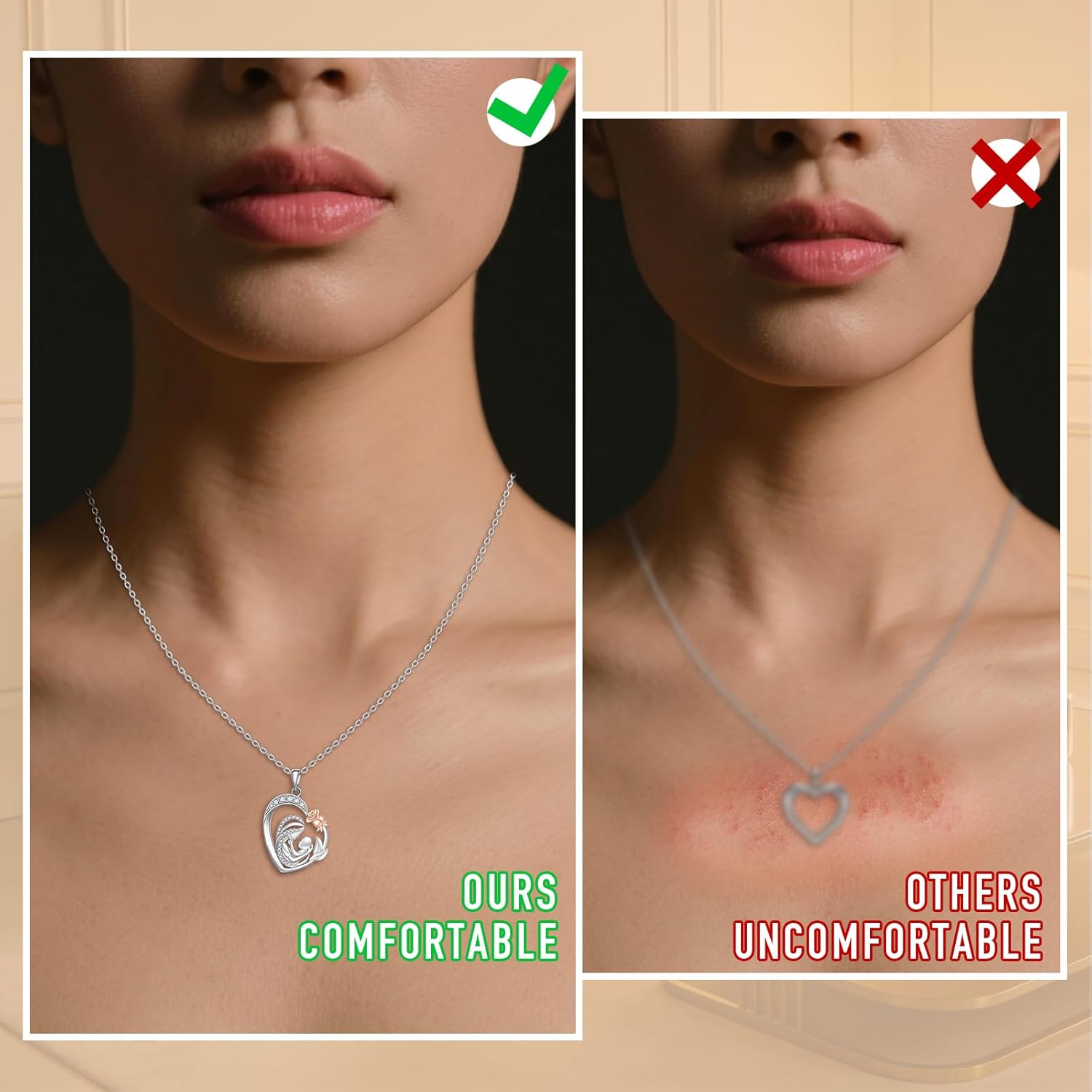 Fenthring Mothers Day Gifts for Mom Mother Son Necklace from Son Daughter Heart Necklaces Sterling Silver for Mom Wife - Image 4