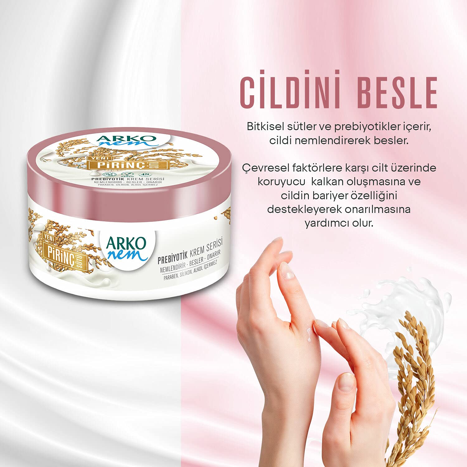 Arko Nem Prebiyotik Krem Serisi Pirinç Sütü 250 ml