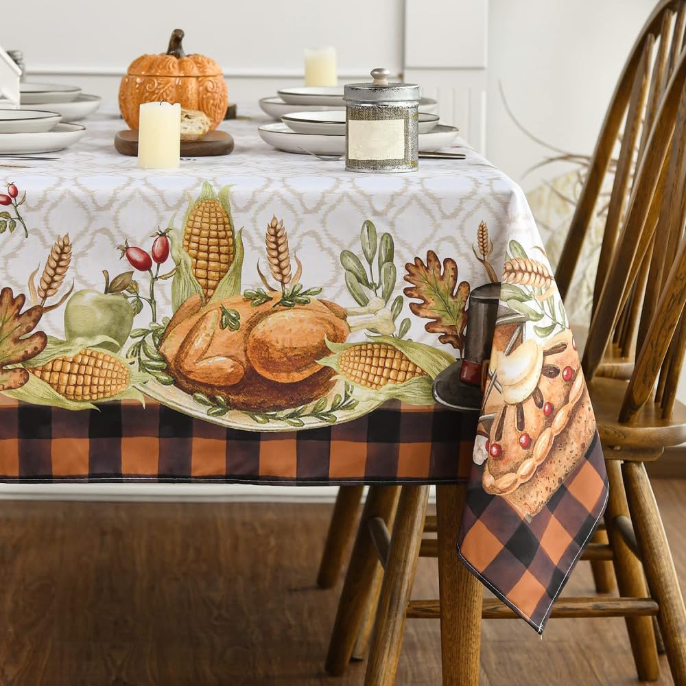 Nappe rectangulaire à carreaux de cuisine lavable mesurant 70x70cm
