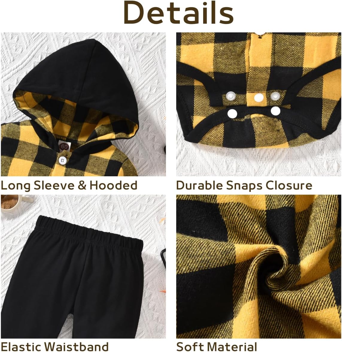 Aalizzwell Baby Boys Fall Buffalo Plaid Outfit - Image 4