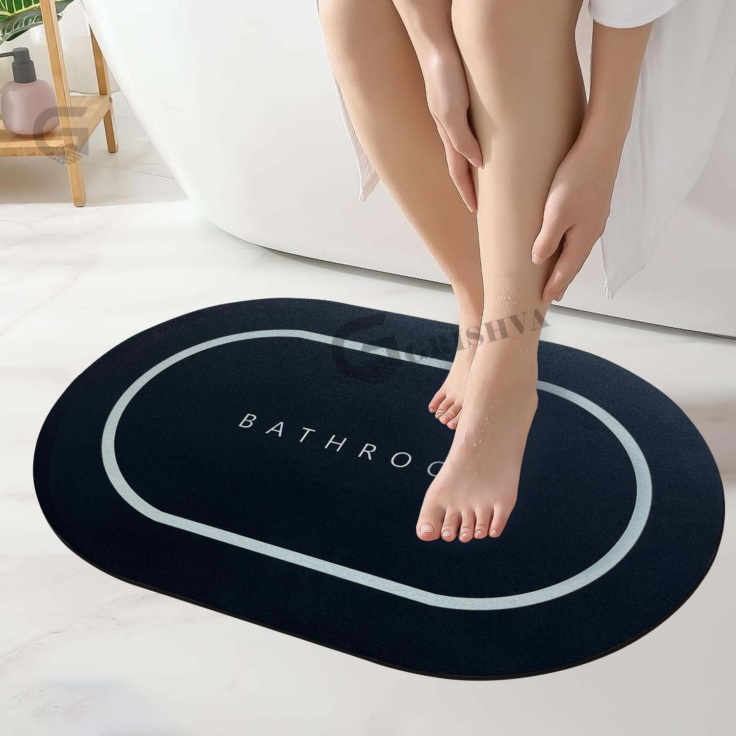 GRISHVA® 2 Pieces (3.5mm) Anti-Skid Water Soaking Bathroom Print Door Mat, Water Absorbent Mat (40x60cm) Black (B0BRL24TJ6) Amazon Price History, Amazon Price Tracker