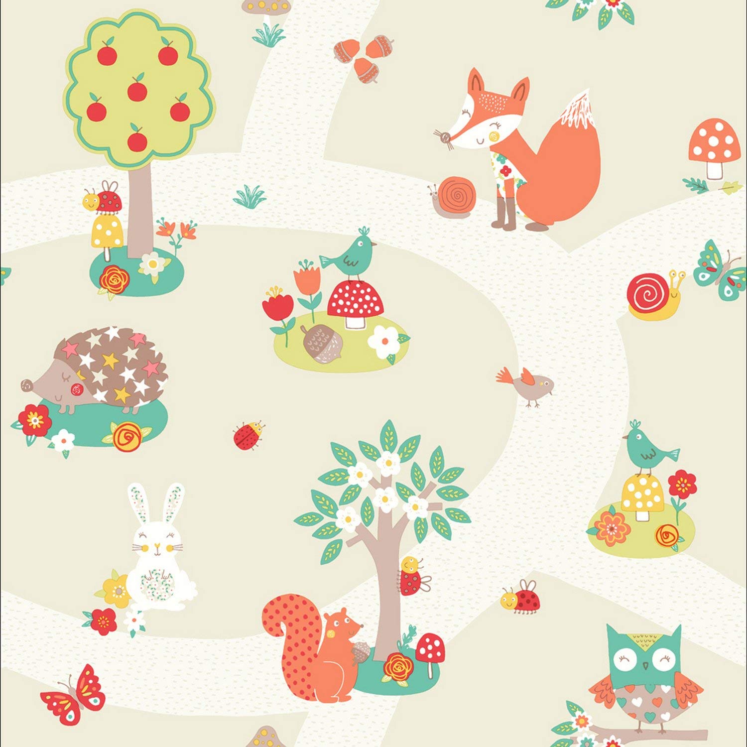 Arthouse 667201 Forest Friends Wallpaper, Neutral