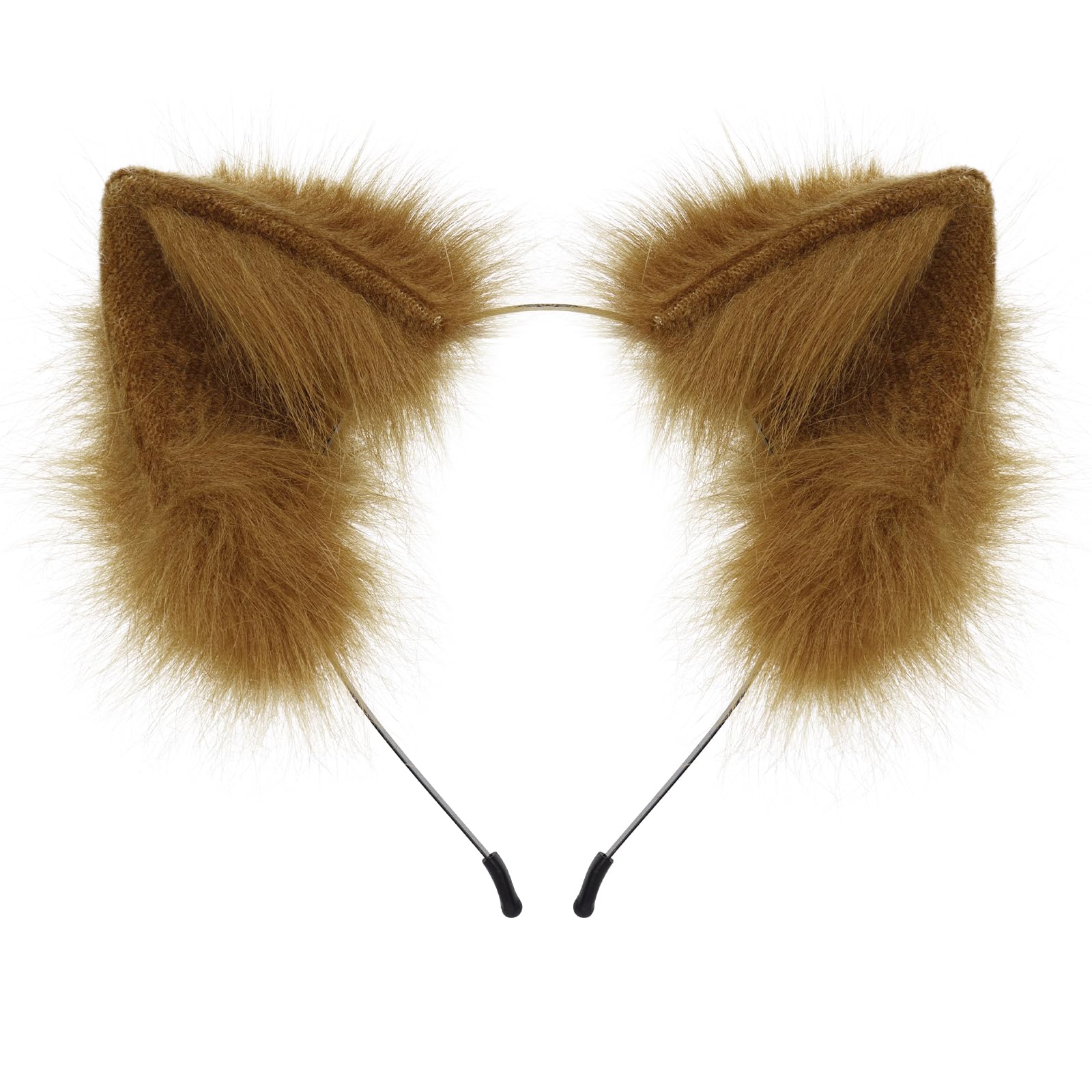 HAOAN Handmade Faux Fur Animal Cat Ears Headband Furry Fox Wolf Hairhoop Headwear Costume Accessory