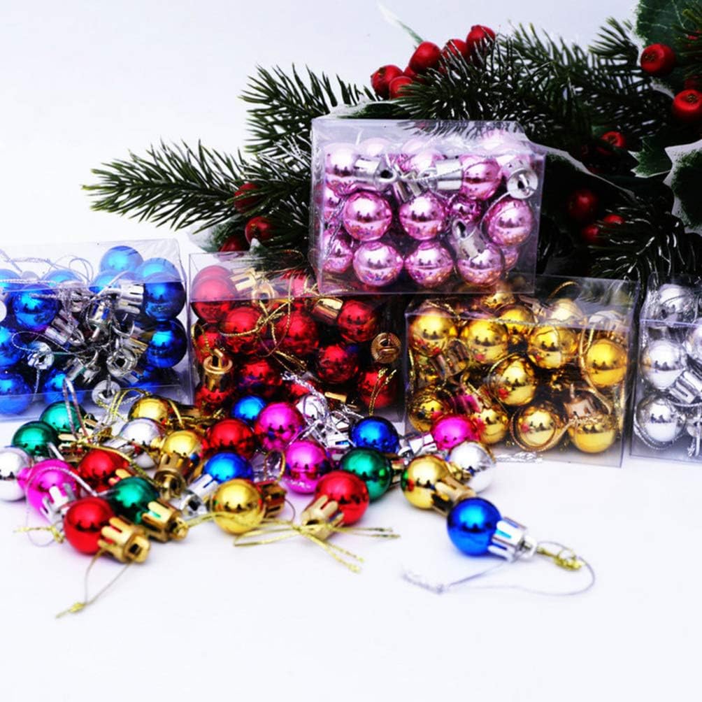 LIOOBO 24Pcs Mini Christmas Baubles - Image 4