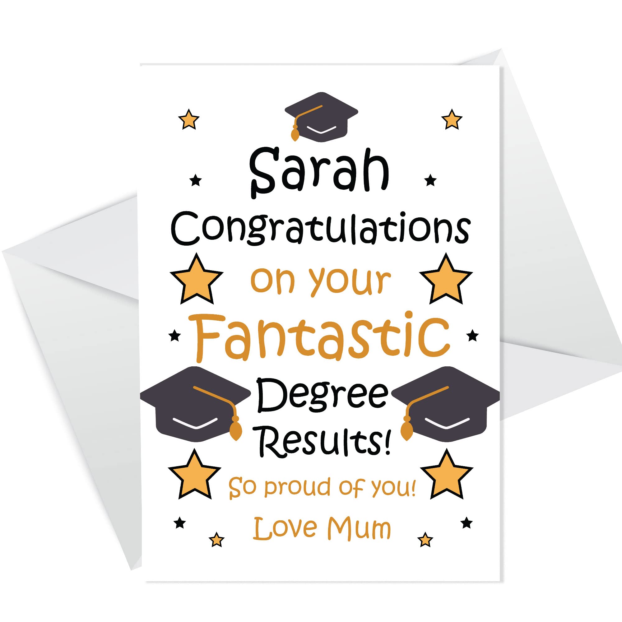 Personalised Congratulations Card For Daughter Son Degree Results Well Done Friendship Gift