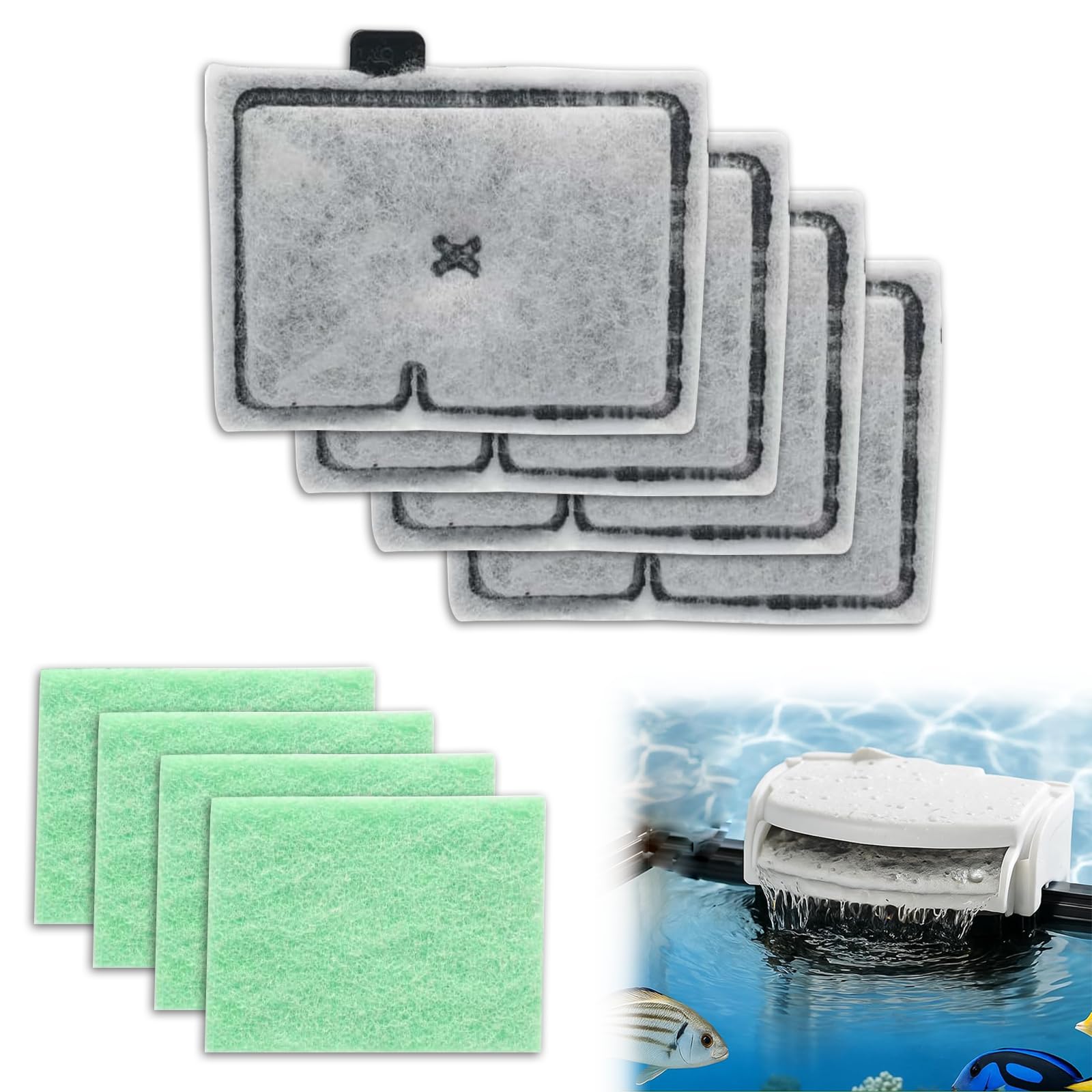 Xiciki 4 Pcs CF1 Filter Service Kit, Compatible with Interpet CF1 Internal Cartridge Filters