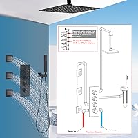 Vista 5 de Válvula de grifo de ducha de 3 salidas con desviador, todas las funciones pueden funcionar juntas, kit de válvula de control de ducha oculta de 3