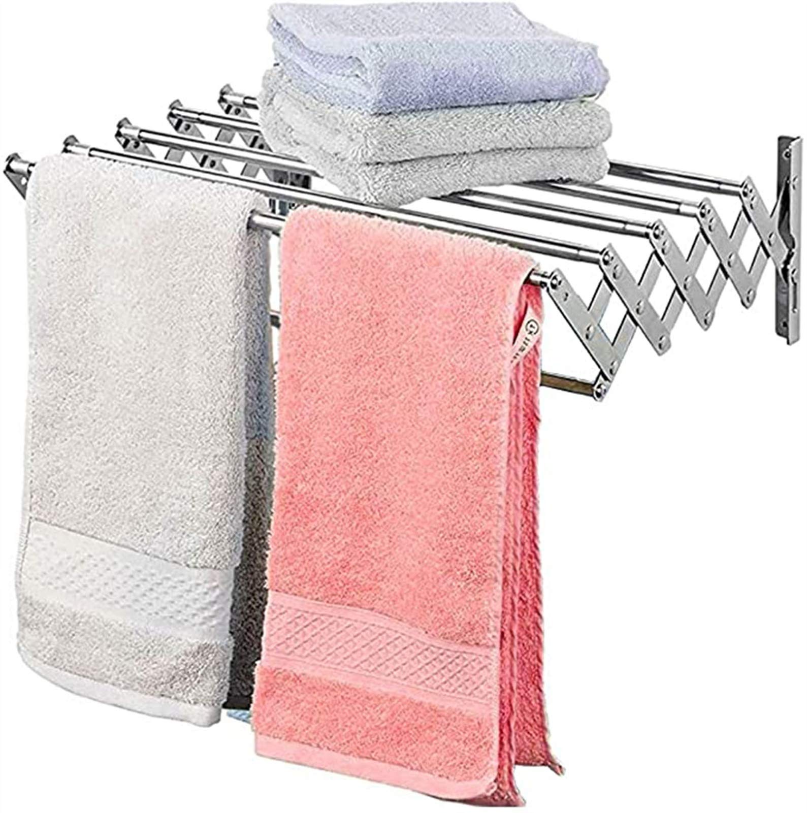 Support mural pour serviettes extensible anti-rouille avec fixation solide invisible - 7