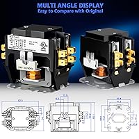 Vista 2 de Contactor HVAC, 40 amperios doble polo/contactor de 2 polos bobina de 24 V, relé de CA de repuesto HN51KC024, compatible con aire acondicionado