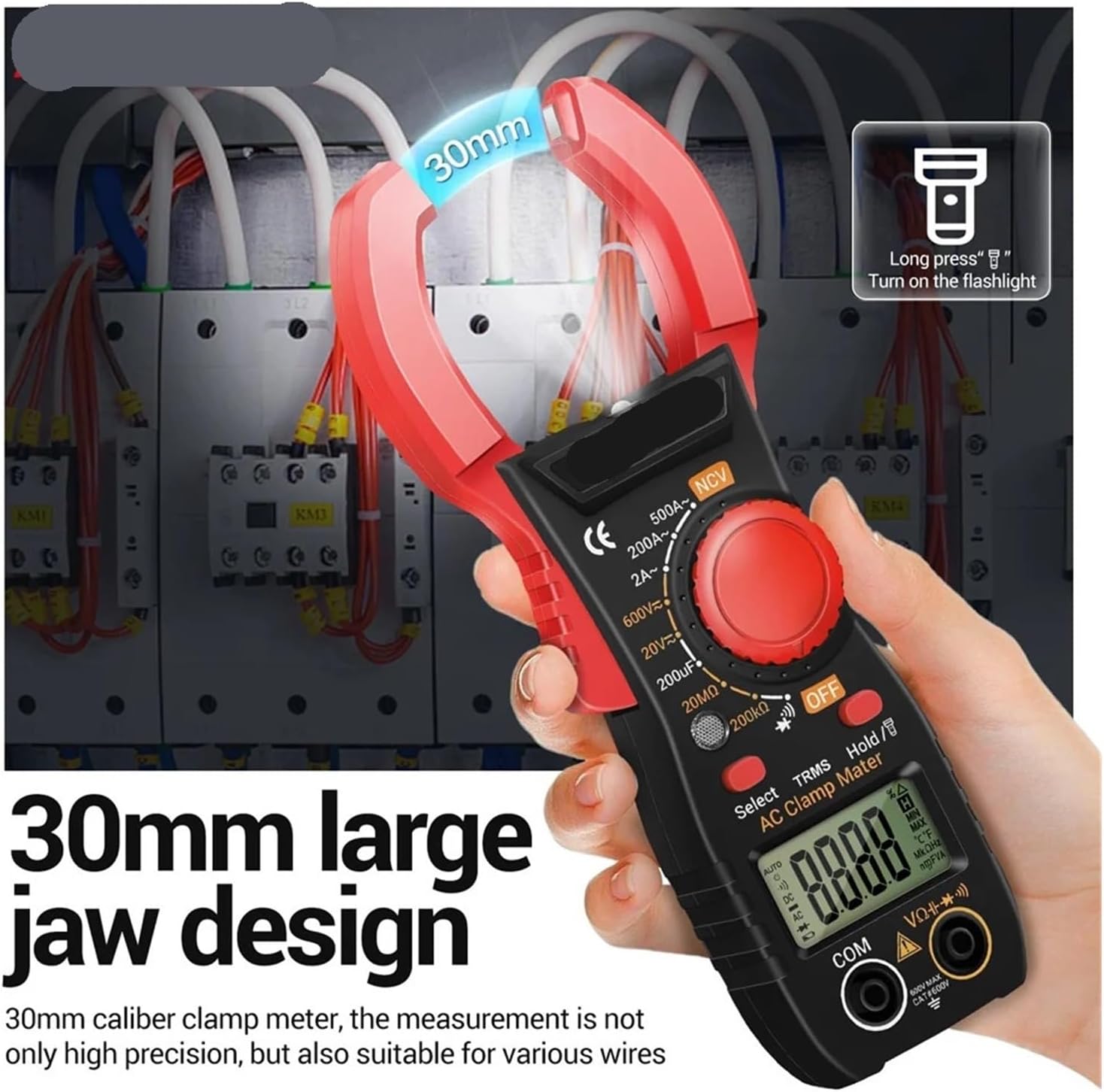 Digital Clamp Meter Multimeter Tester AC/DC Voltage Meter AC Current Capacitance Resistance Diode,VC1010 Tester Pen Tools(ST170 Red VC1010 Red)