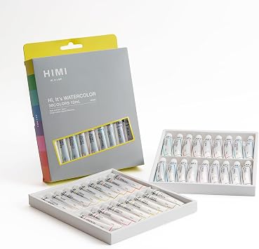 HIMI Watercolor Paint Tube Set - 36 Colors 12ml, with Rich Pigments, Non-Toxic, suitable for Beginners, Artists, and Hobby Painters. Beautiful Gifts for Art Supplies Painting