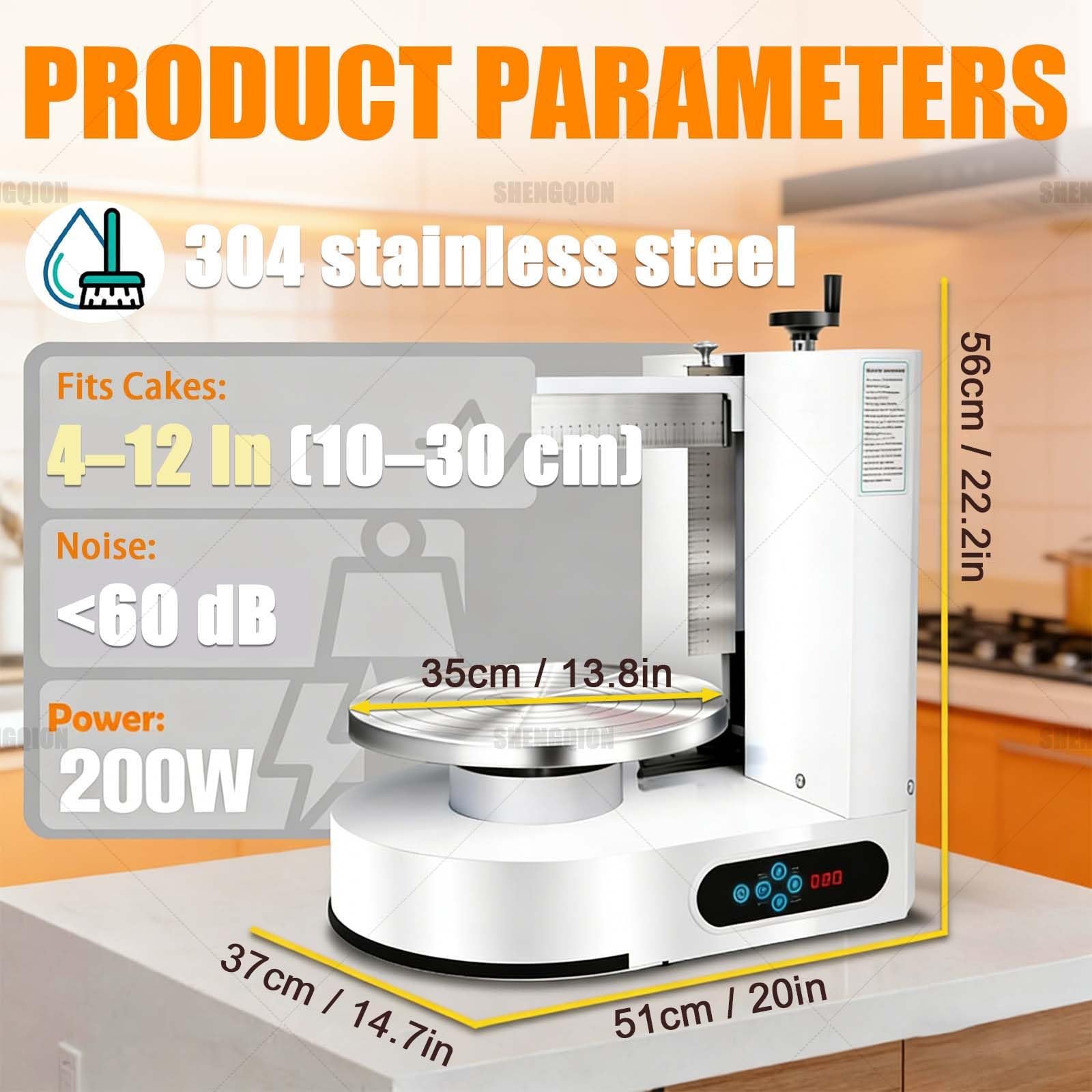 Automatyczna Maszyna Do Dekorowania Ciast, 220 W Elektryczny Obrotowy Stół Do Ciast, Do Lukrowania I Powlekania Ciast 4–12”, Regulowana Prędkość Obrotowa 60-320 Rpm(Pink)